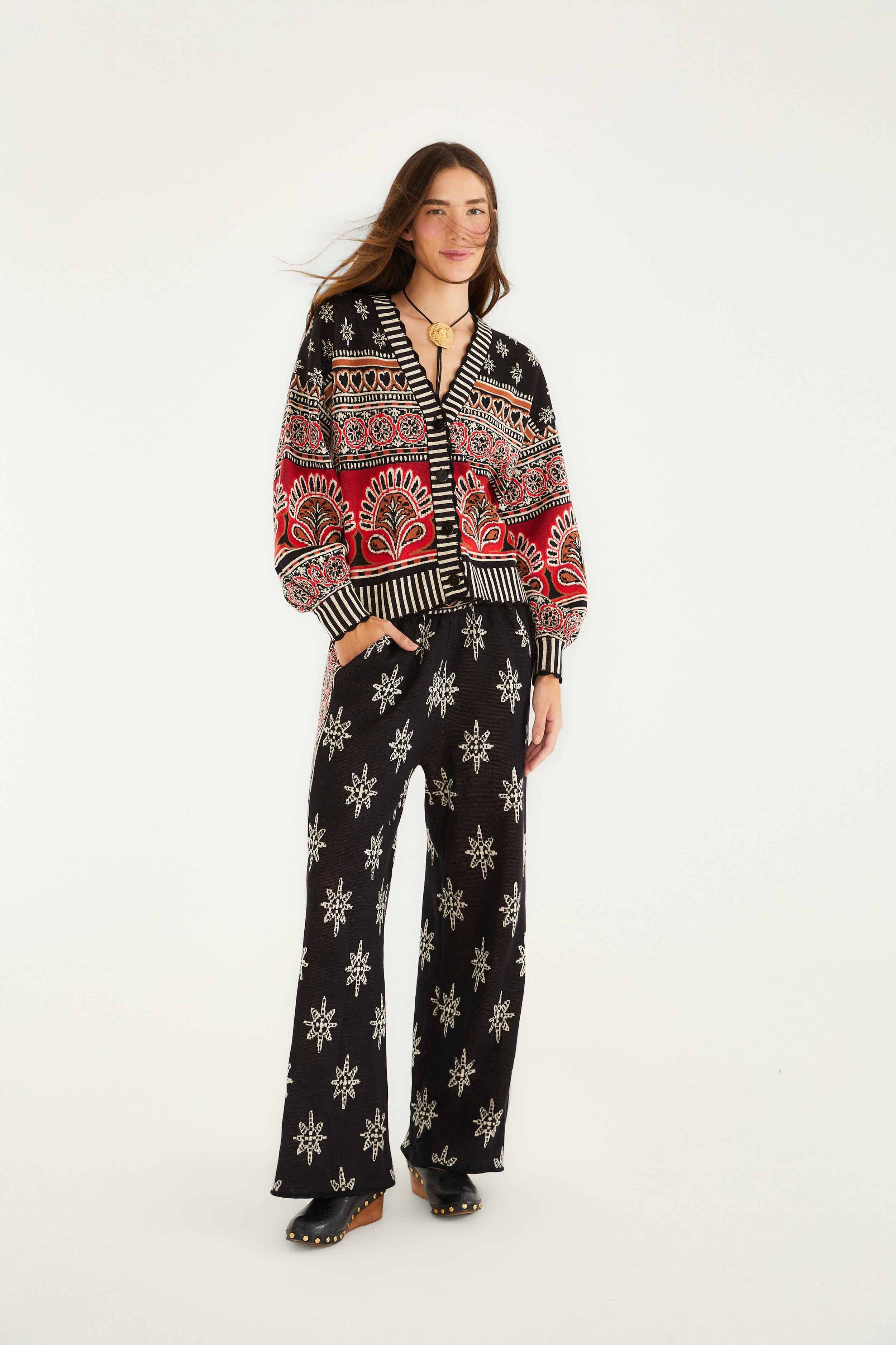 Black Ainika Love Coconut Groove Knit Cardigan - Image 3