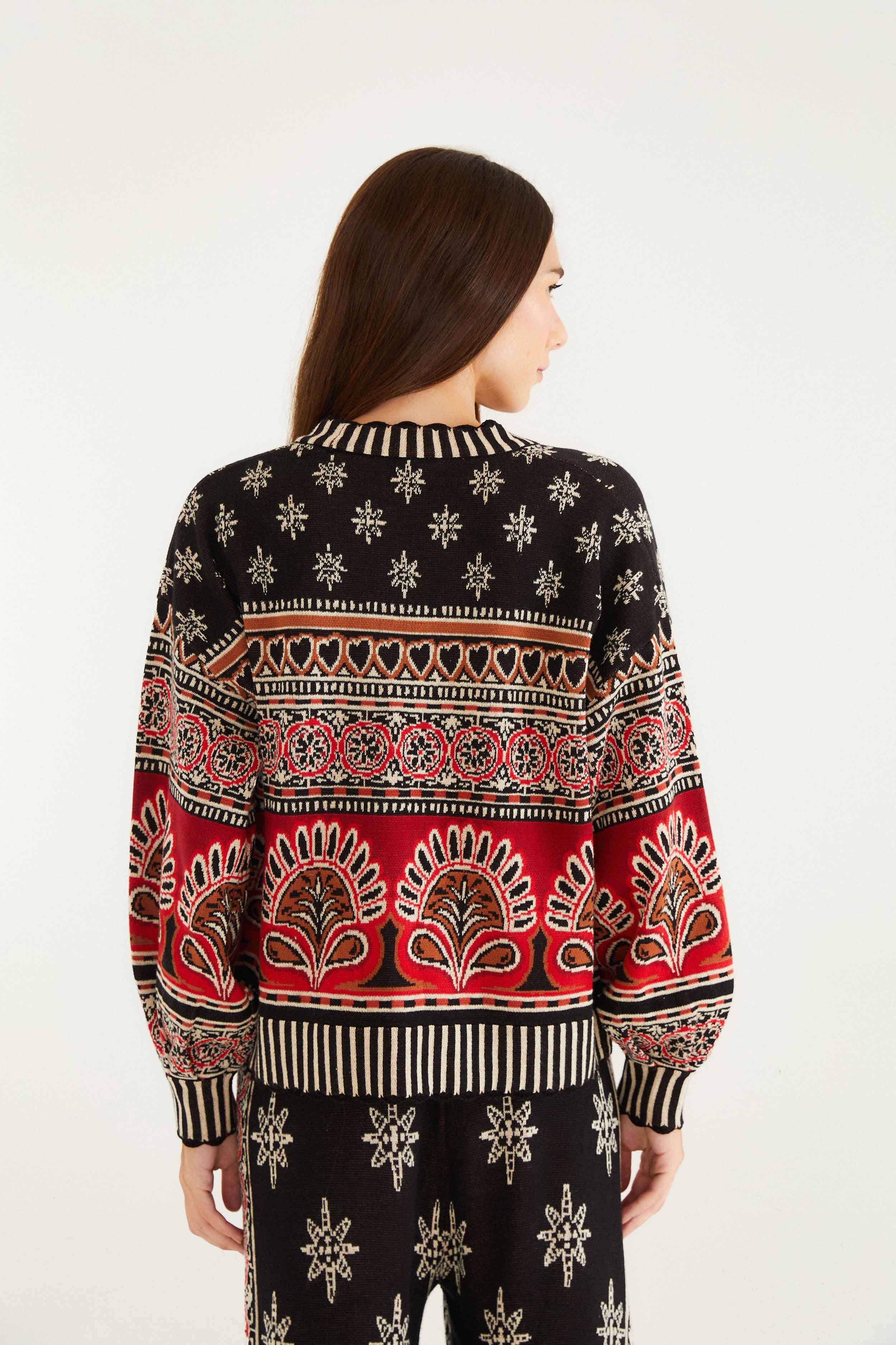 Black Ainika Love Coconut Groove Knit Cardigan - Image 4