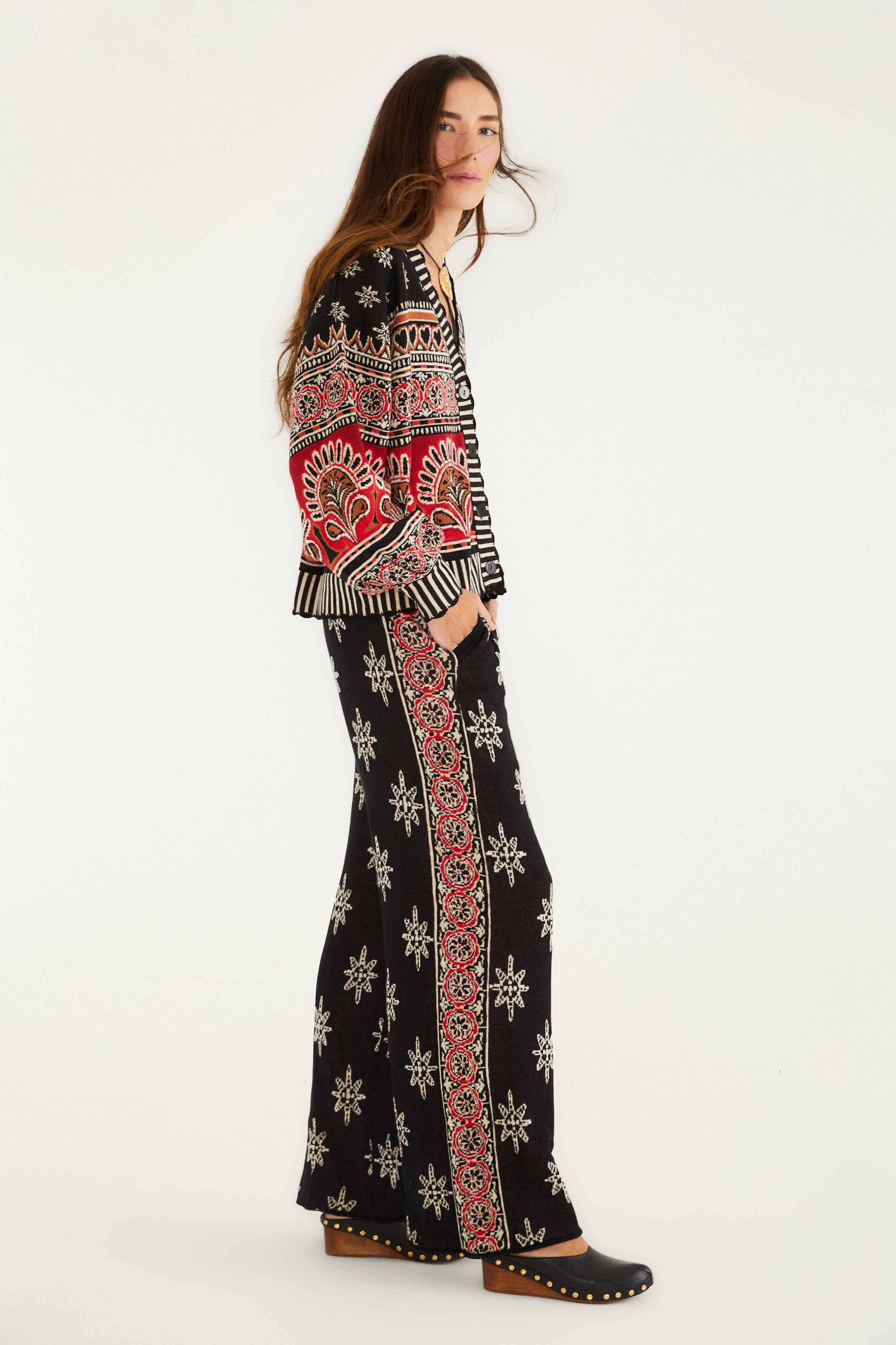 Black Ainika Love Coconut Groove Knit Pants - Image 3