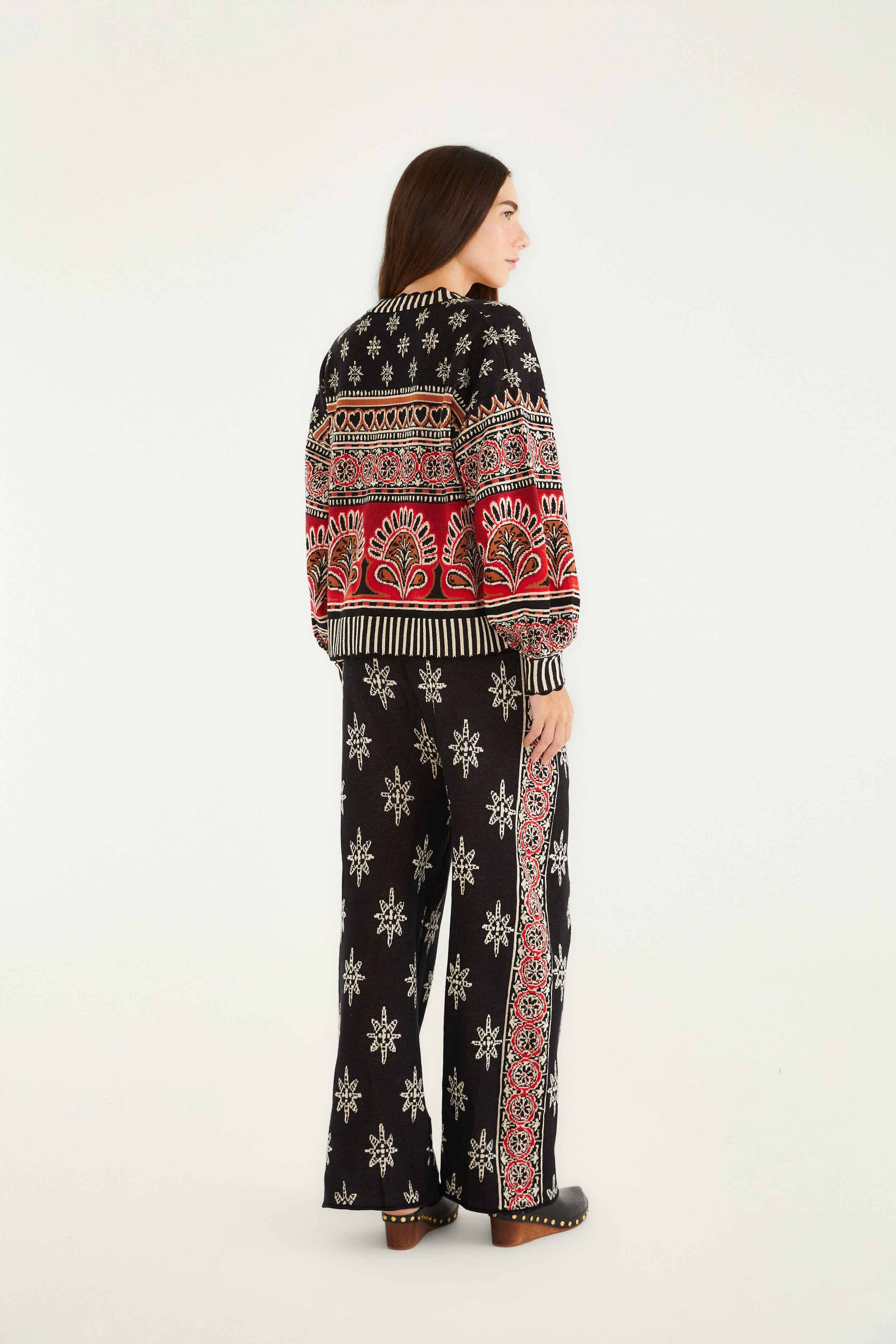 Black Ainika Love Coconut Groove Knit Pants - Image 4