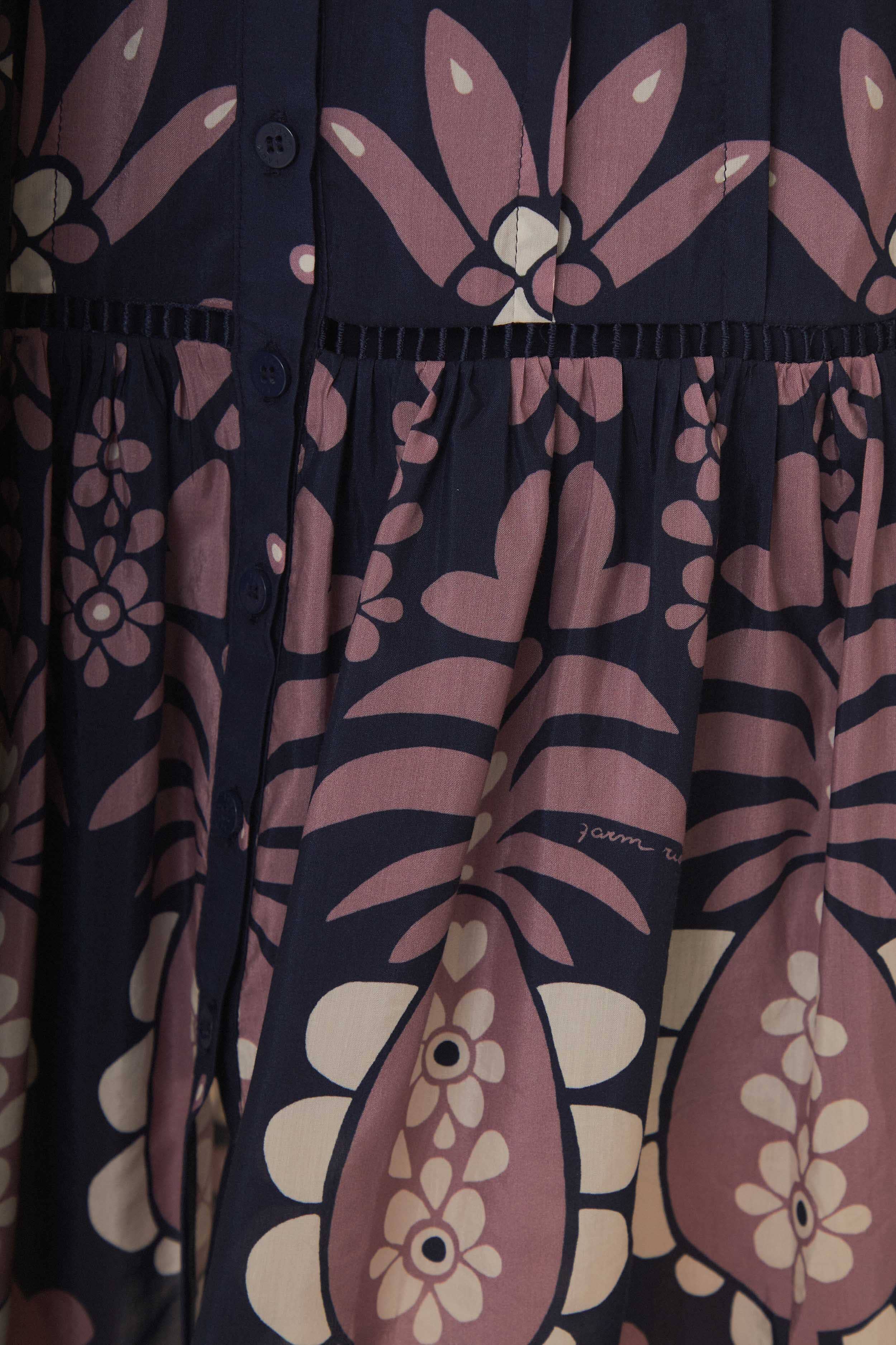 Dark Blue Ainika Martina Long Sleeve Midi Dress - Image 6