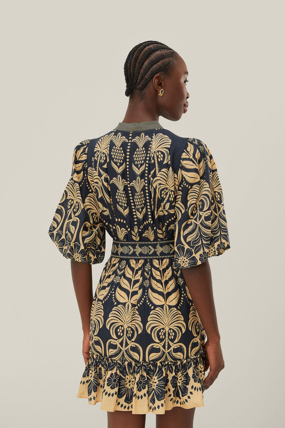 Navy Blue Ainika Tropical Splendor Mini Dress - Image 3
