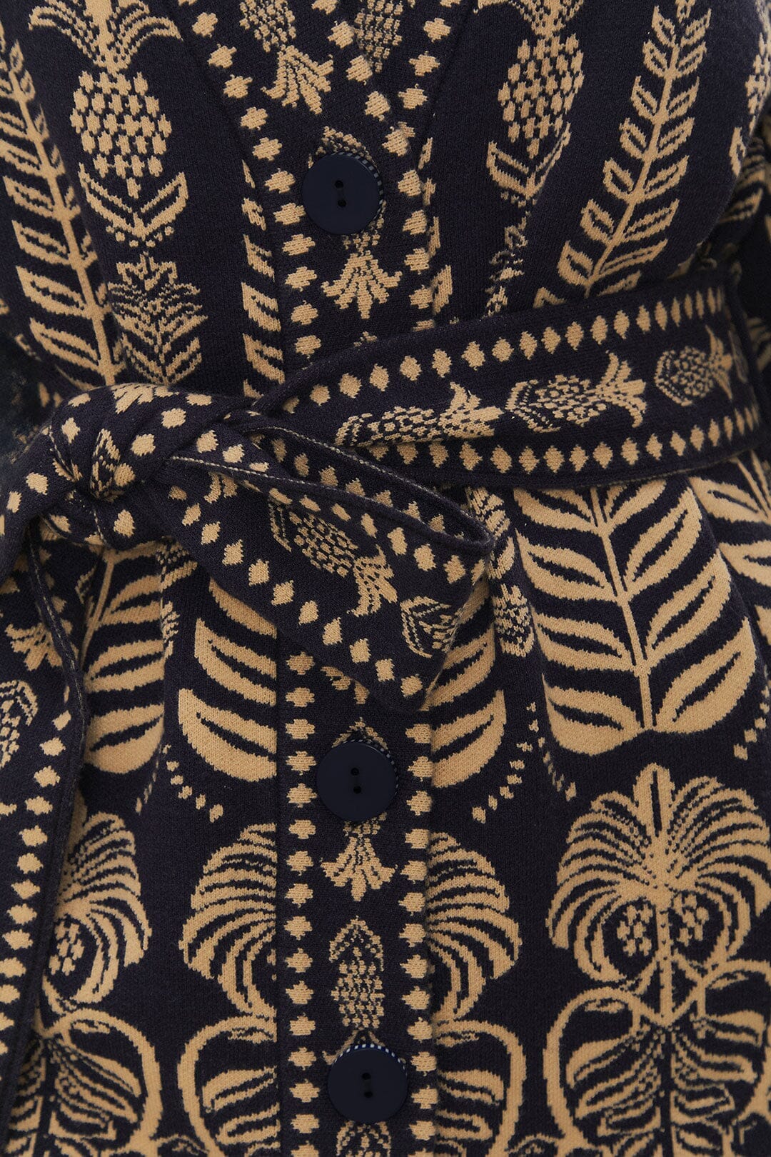 Navy Blue Ainika Tropical Splendor Knit Cardigan - Image 5