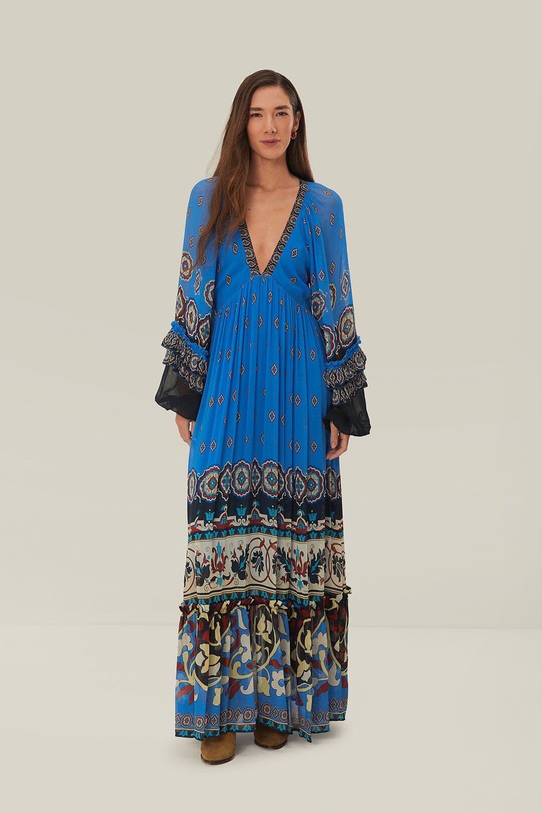 AINKA TILES BLUE MAXI DRESS - Image 3