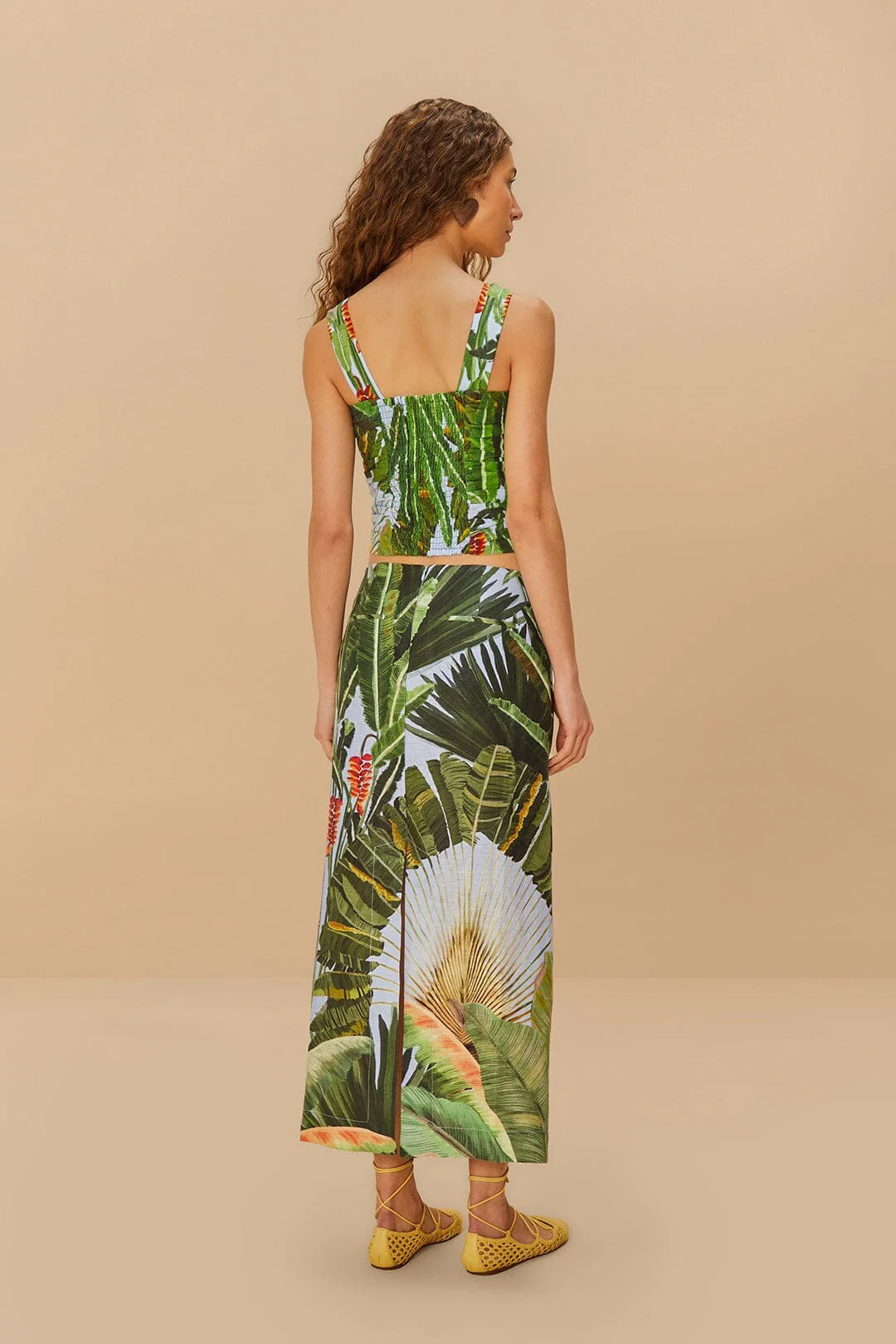Blue Amazonia Forest Euroflax™ Premium Linen Maxi Skirt - Image 4