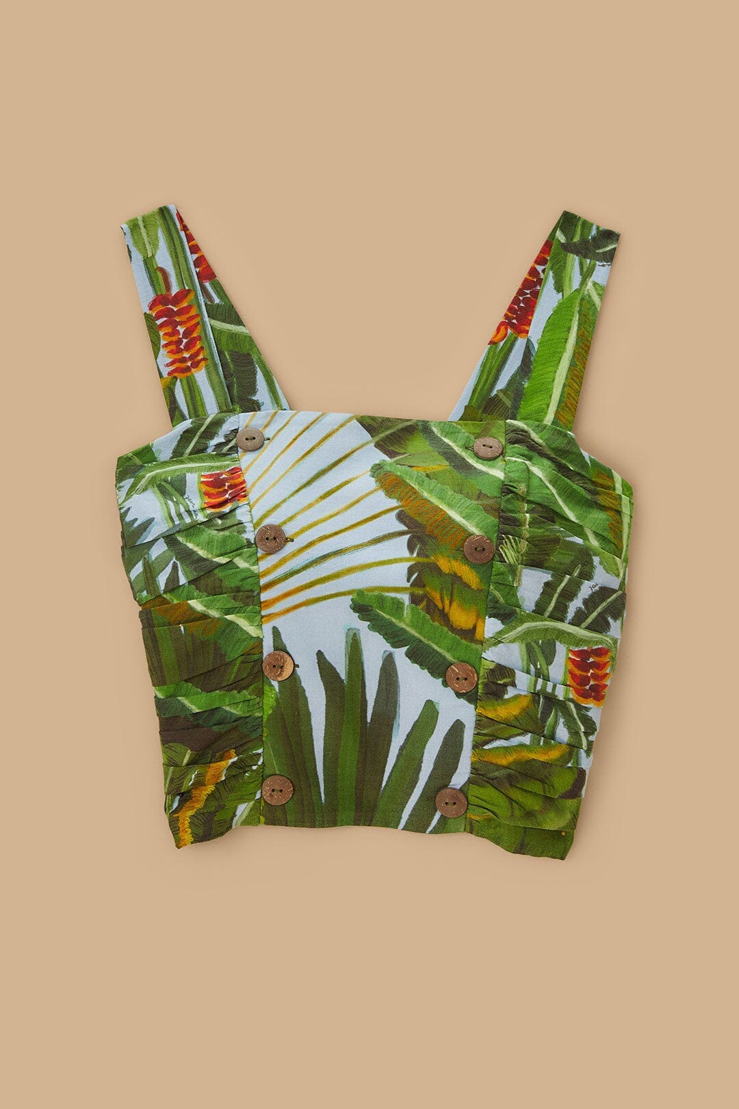 Blue Amazonia Forest LENZING™ ECOVERO™ Euroflax™ Crop Top - Image 5