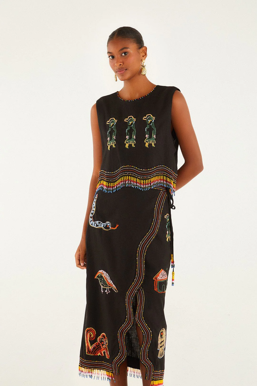 Ana Leovy Farm Rio Figures Lenzing™ Ecovero™ Euroflax™ Wrap Midi Skirt - Image 3