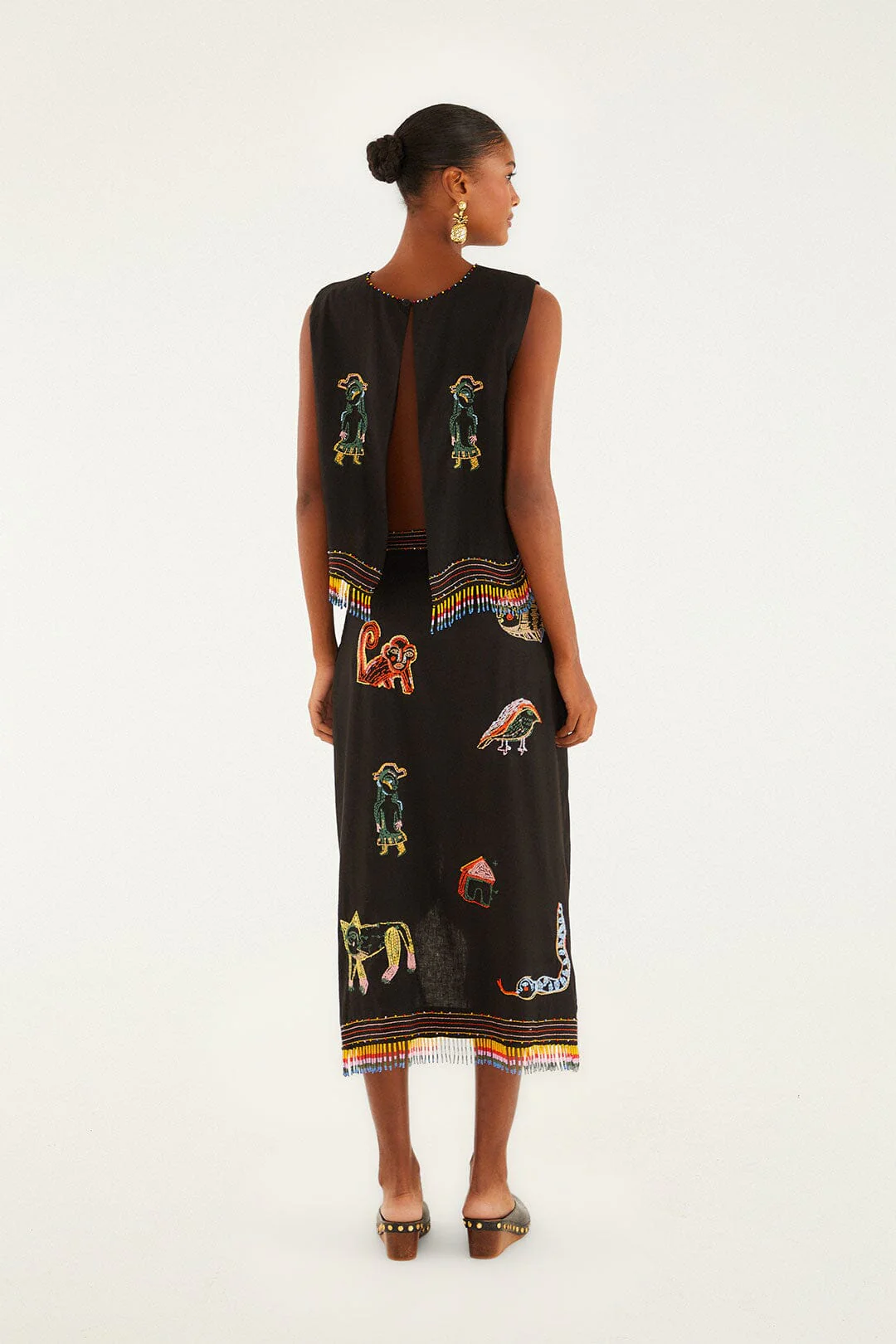 Ana Leovy Farm Rio Figures Lenzing™ Ecovero™ Euroflax™ Wrap Midi Skirt - Image 4
