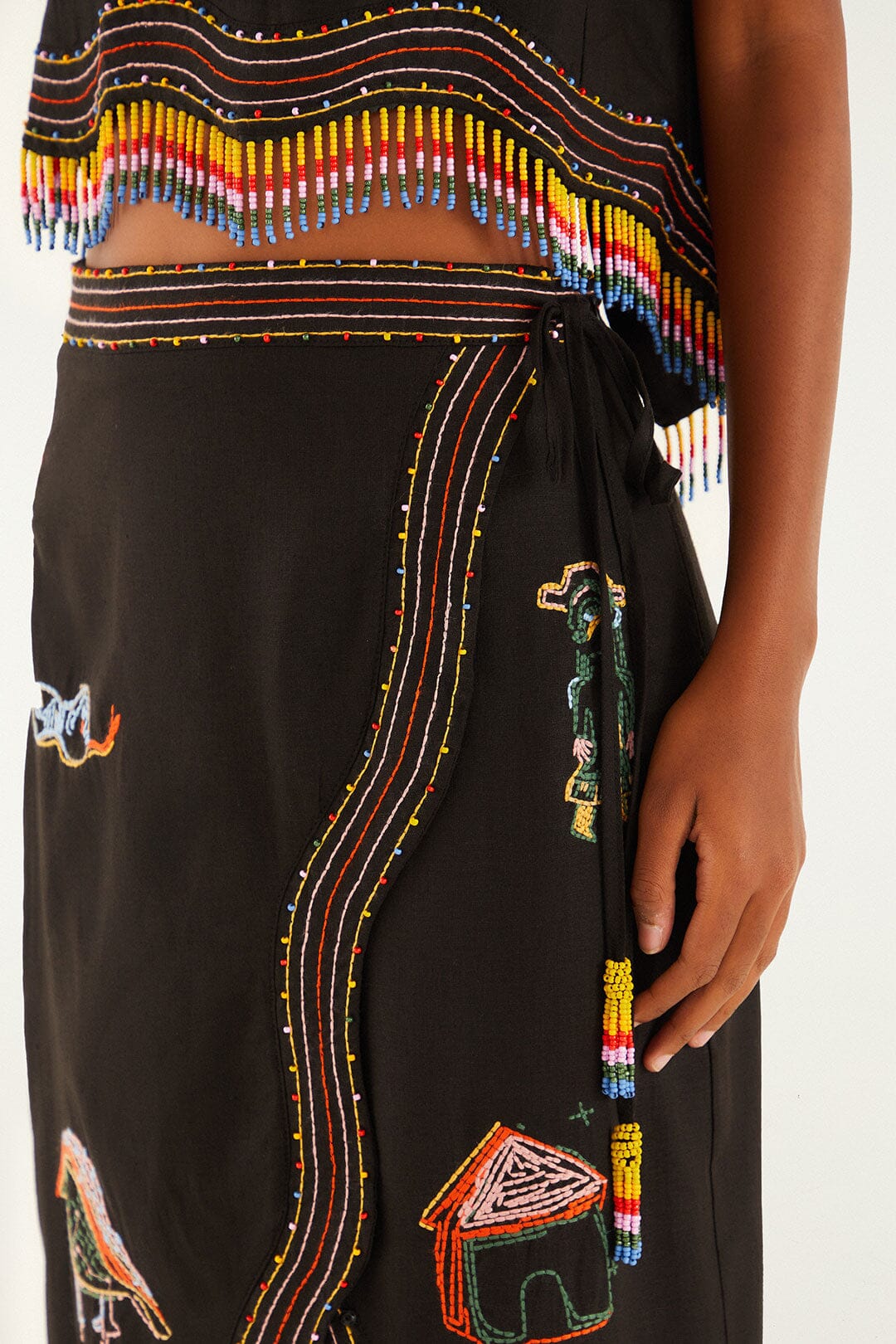 Ana Leovy Farm Rio Figures Lenzing™ Ecovero™ Euroflax™ Wrap Midi Skirt - Image 5