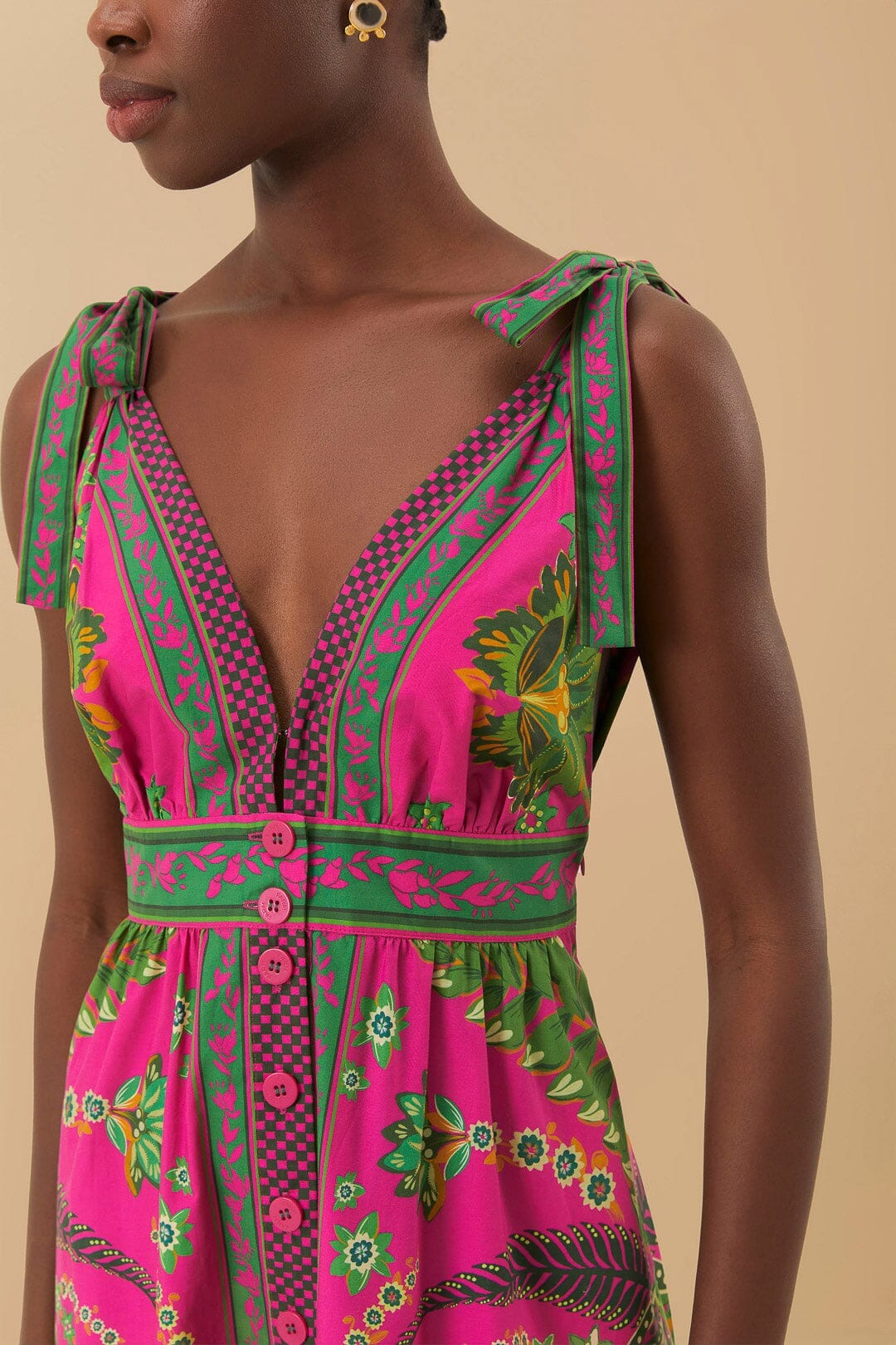 Ana Tapestry Pink Midi Dress - Image 4