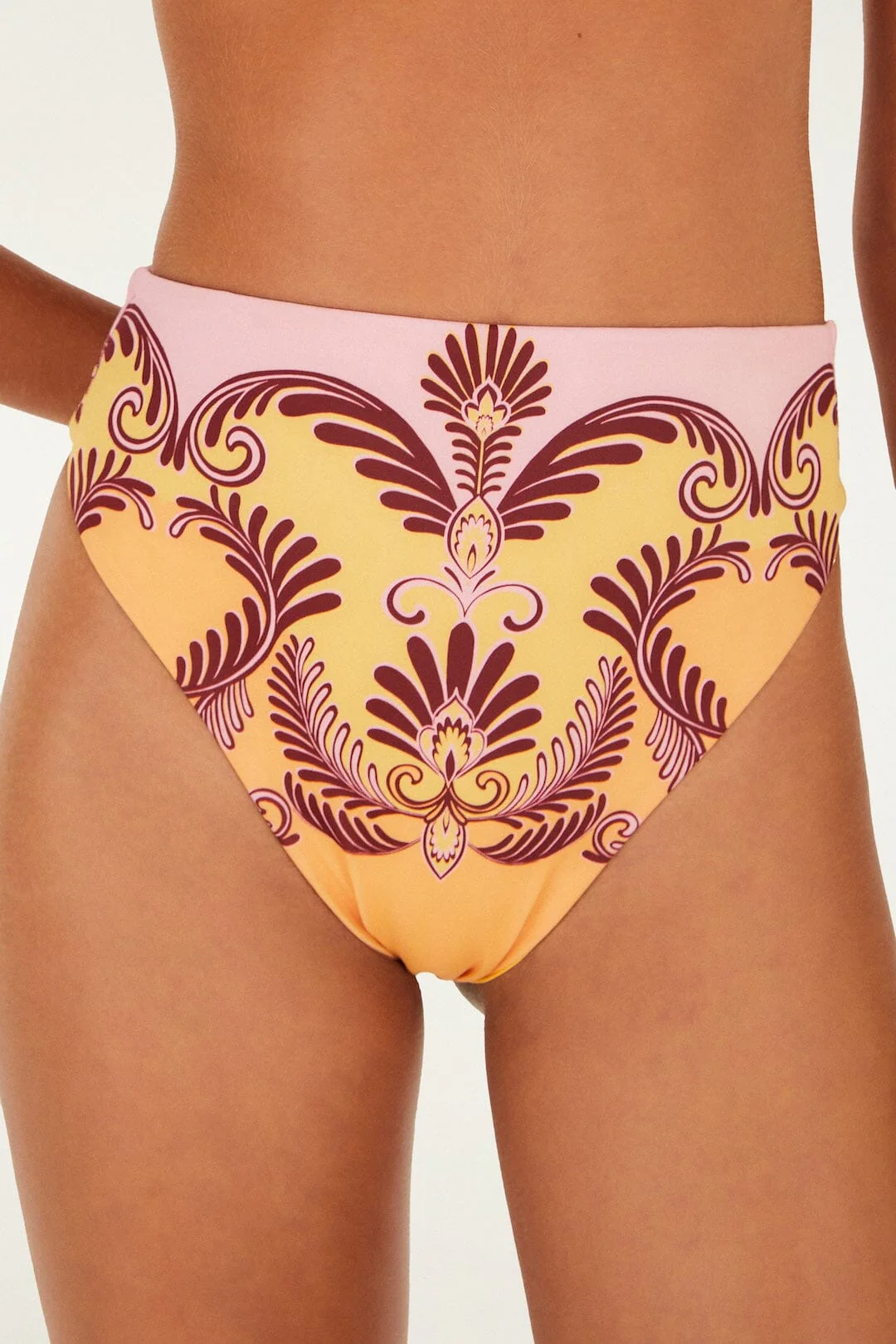 Soft Yellow Arabesc Hot Pants Bikini Bottom - Image 2