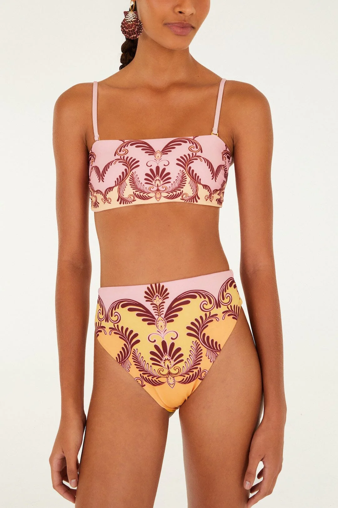 Soft Yellow Arabesc Hot Pants Bikini Bottom - Image 4