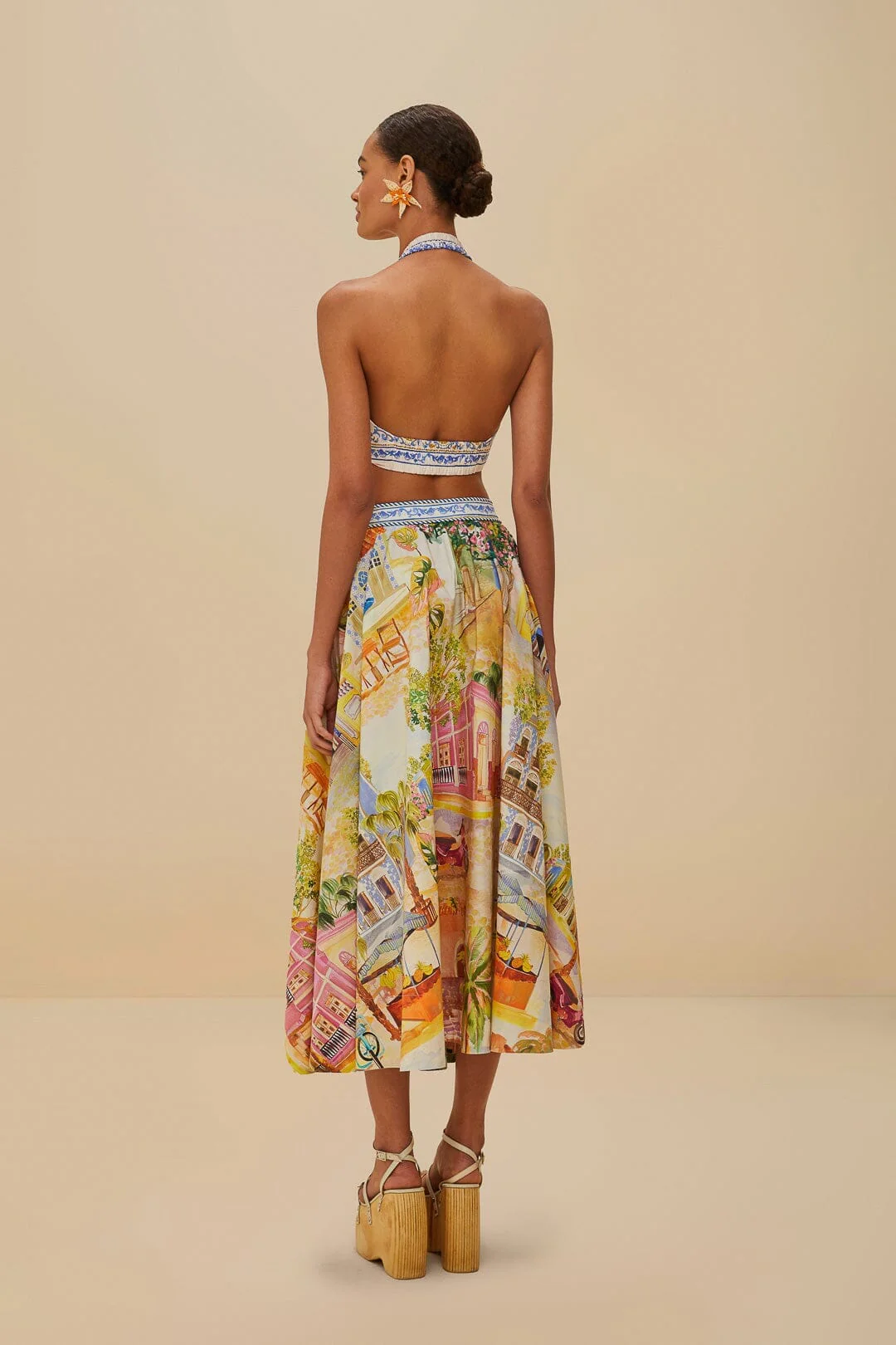 Multicolor Aracati Organic Cotton Midi Skirt - Image 3