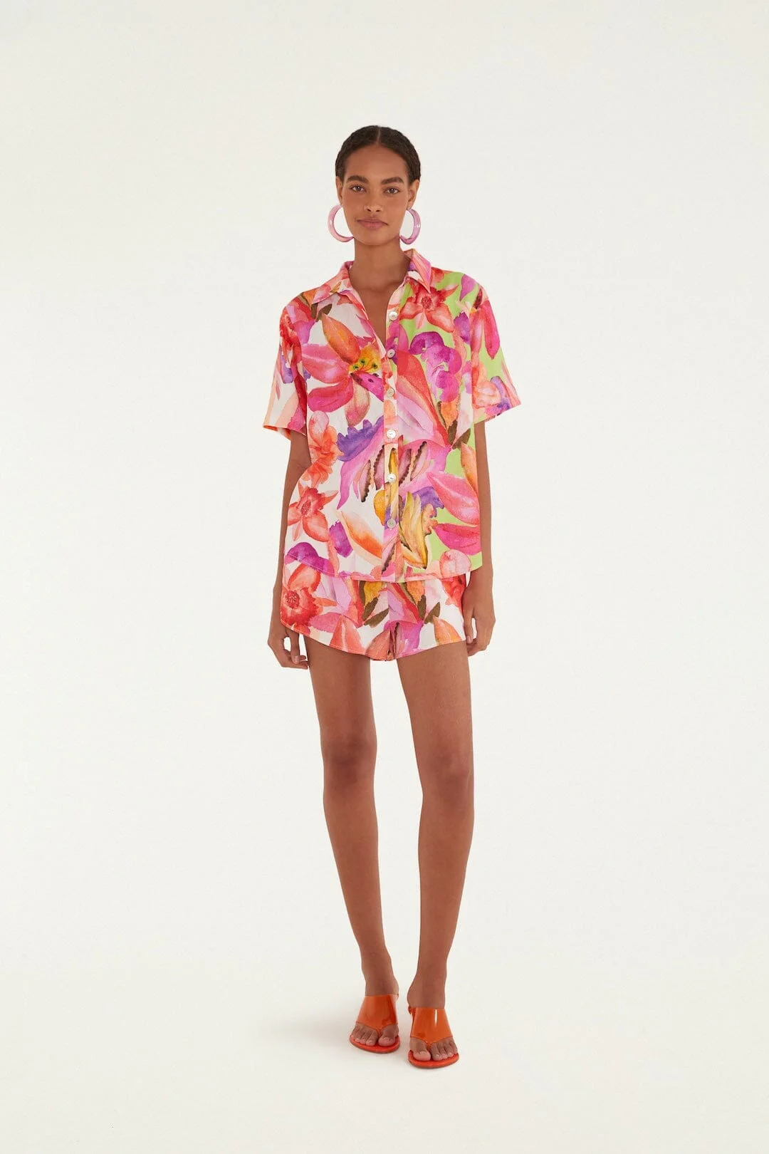 Multicolor Artsy Flora Lenzing Ecovero Euroflax Shirt - Image 4