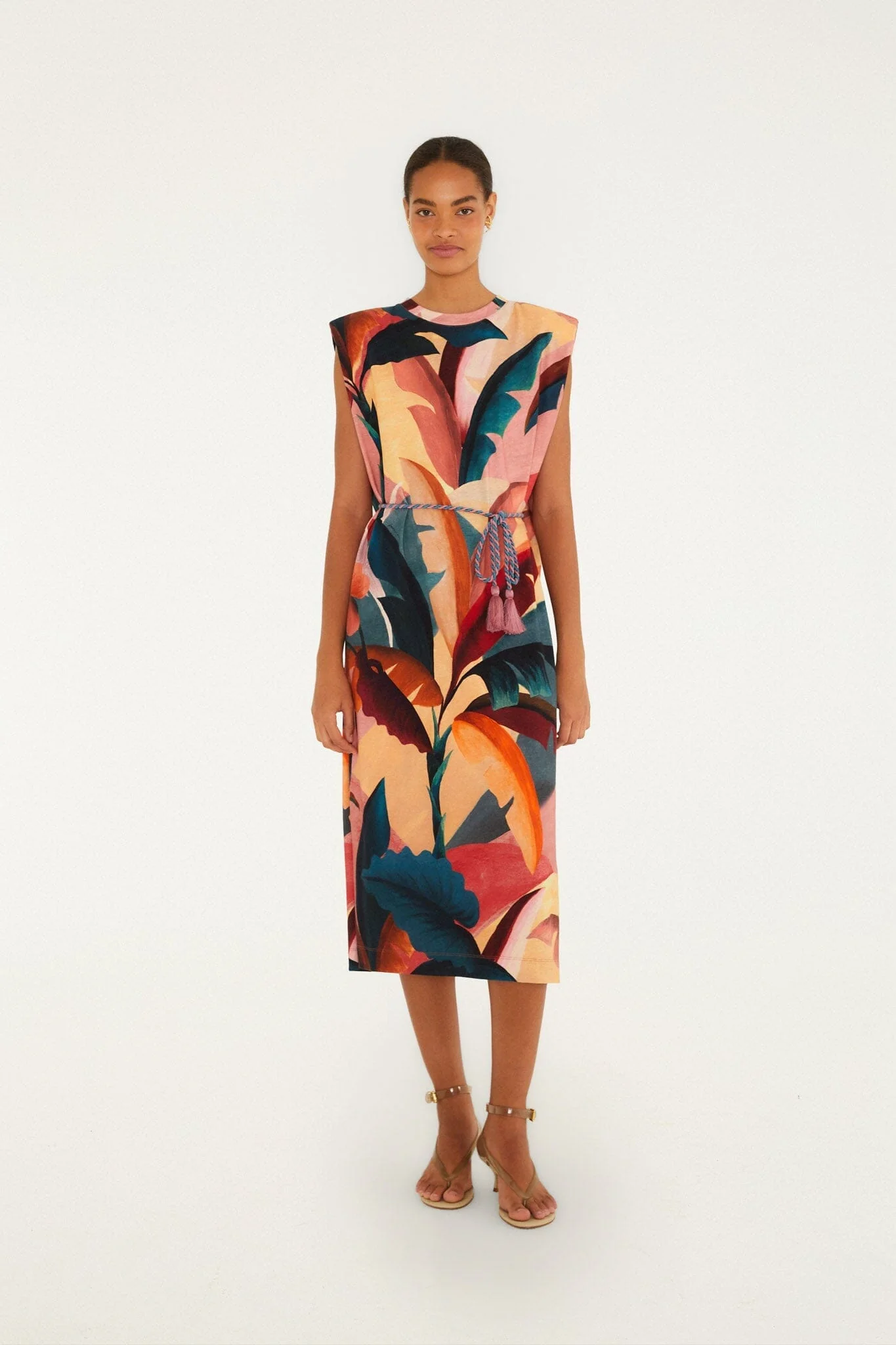 Multicolor Atlantic Rainforest Organic Cotton T-Shirt Midi Dress
