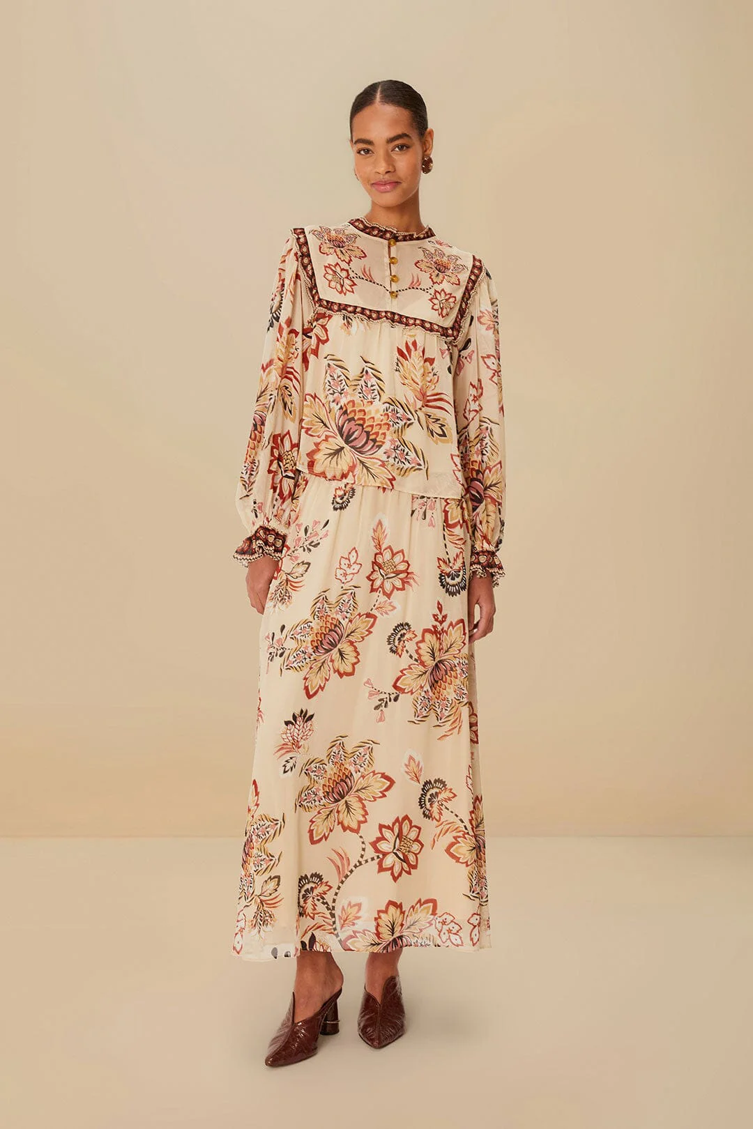 Sand Aura Floral Blouse