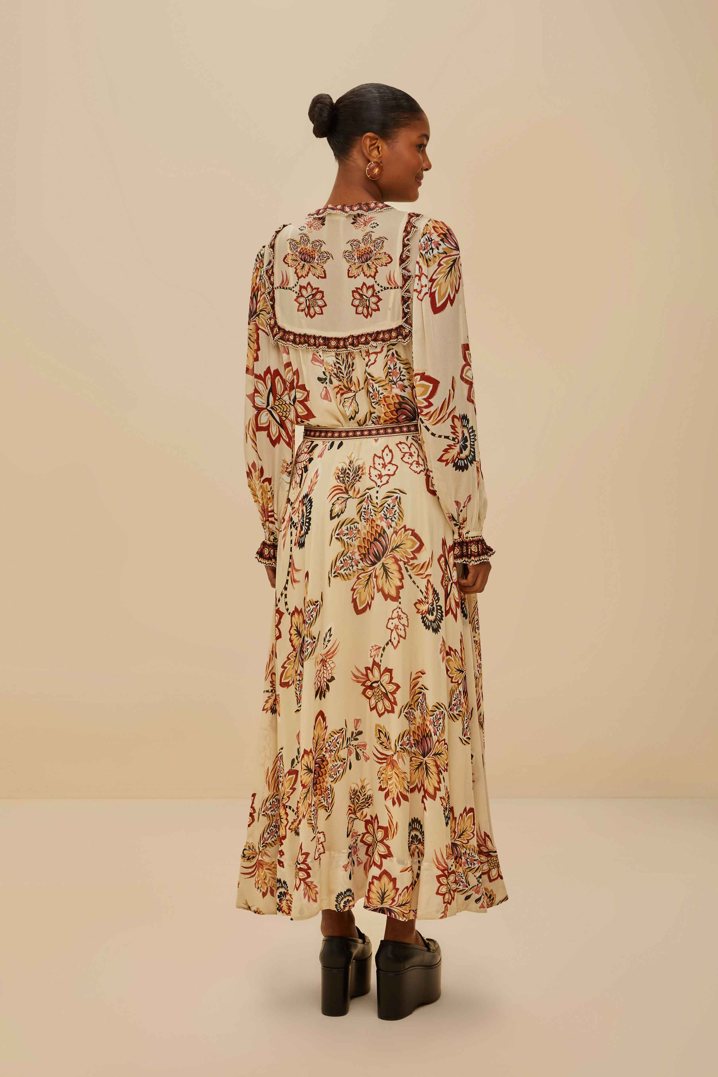 Sand Aura Floral Midi Skirt - Image 3