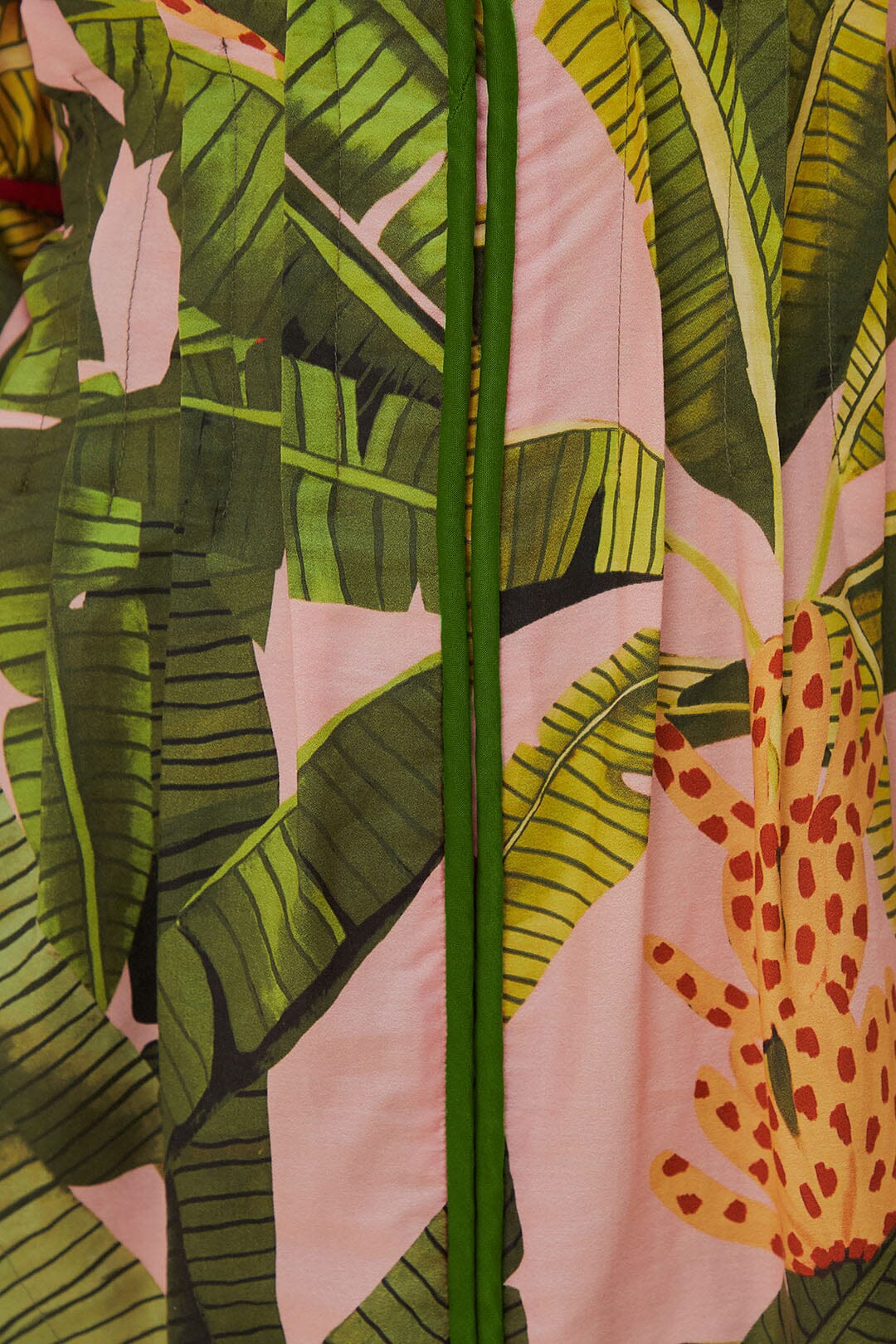 Pink Banana Leaves V Neck Mini Dress - Image 6