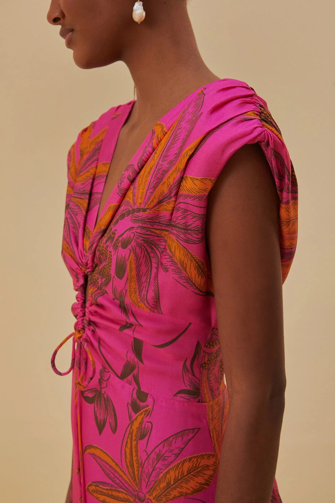 Pink Beach Forest Lenzing™ Ecovero™ Viscose Maxi Dress - Image 2