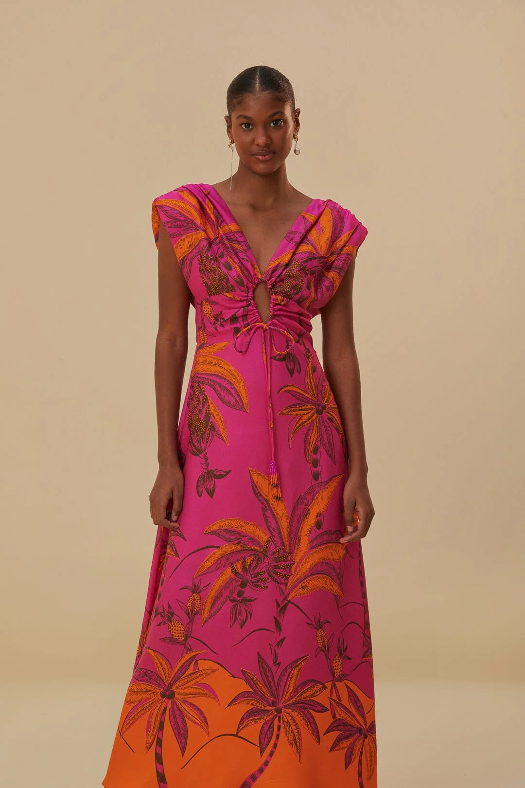 Pink Beach Forest Lenzing™ Ecovero™ Viscose Maxi Dress - Image 3