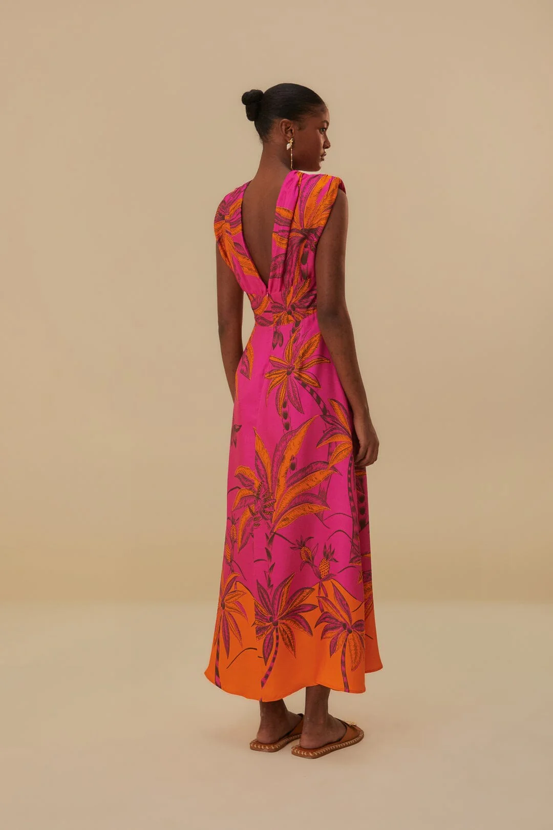 Pink Beach Forest Lenzing™ Ecovero™ Viscose Maxi Dress - Image 4