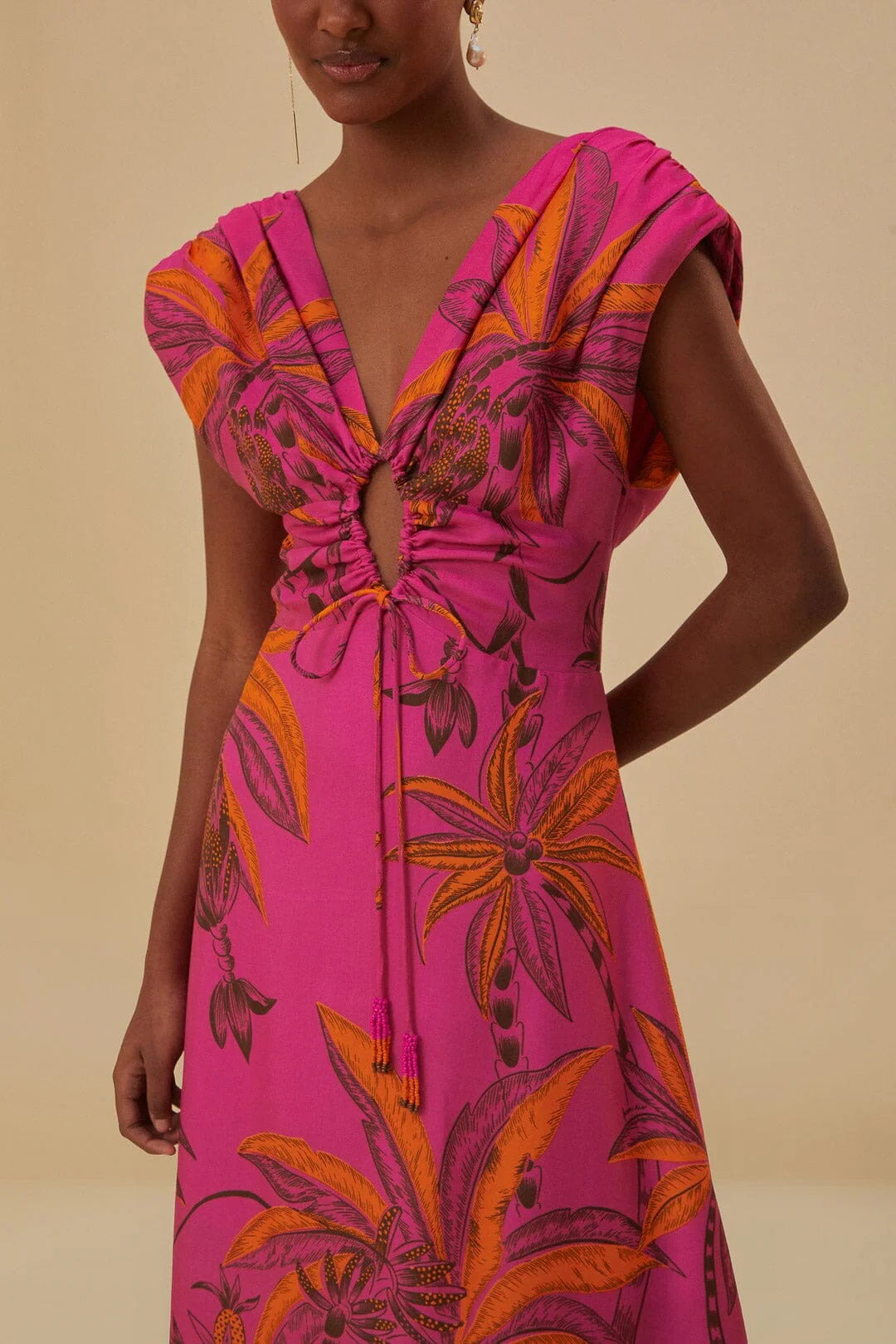 Pink Beach Forest Lenzing™ Ecovero™ Viscose Maxi Dress - Image 5