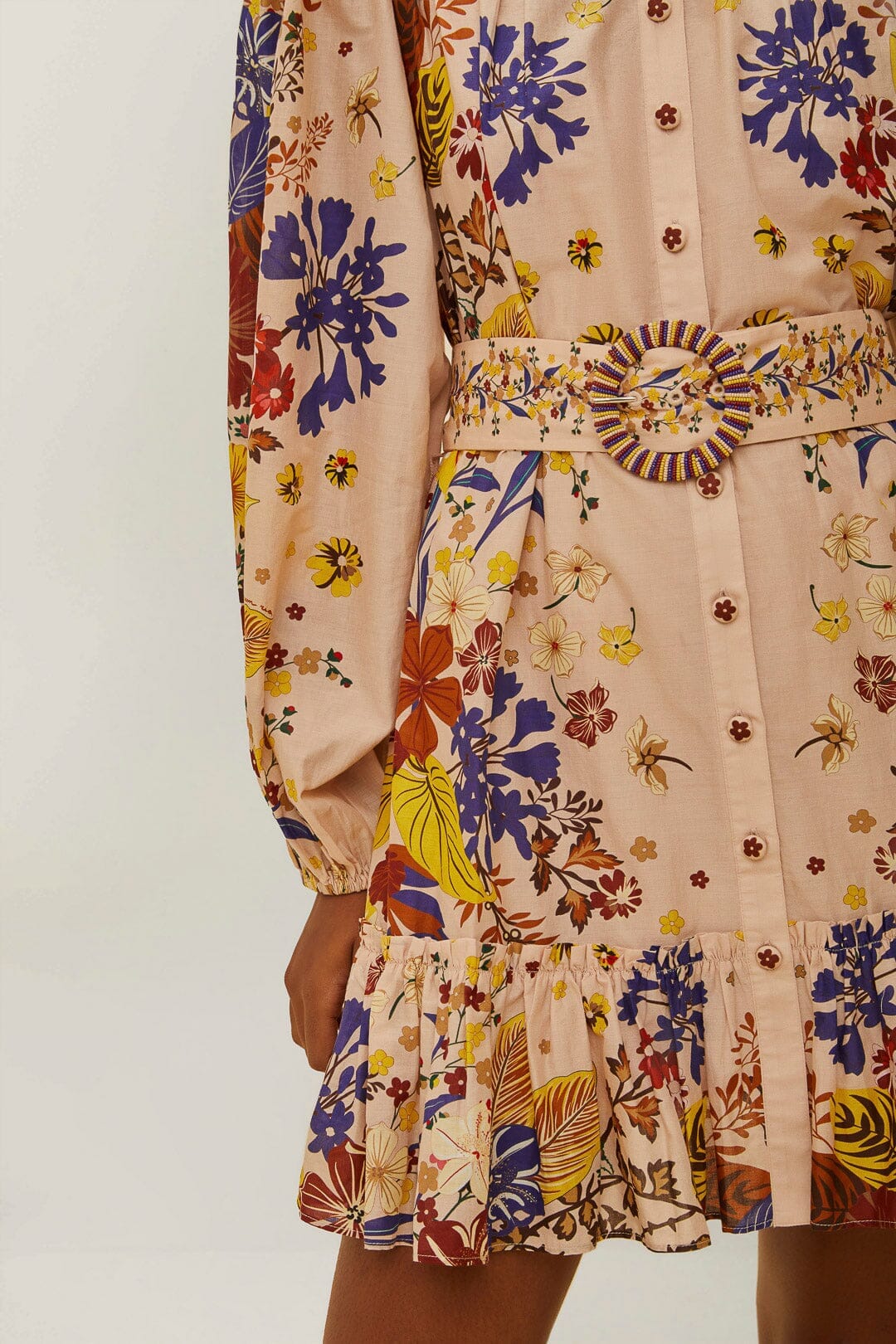 Pink Beauty Bouquet Puff Sleeve Mini Dress - Image 4