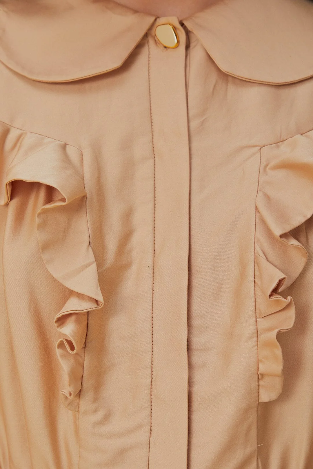 Beige Short Sleeve Mini Dress - Image 6