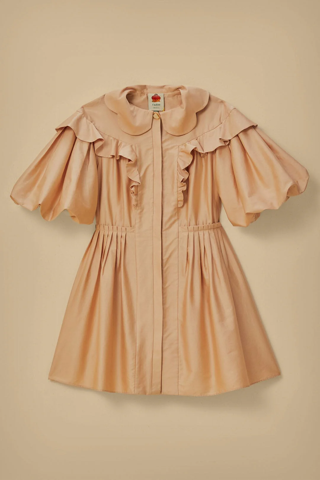 Beige Short Sleeve Mini Dress - Image 7