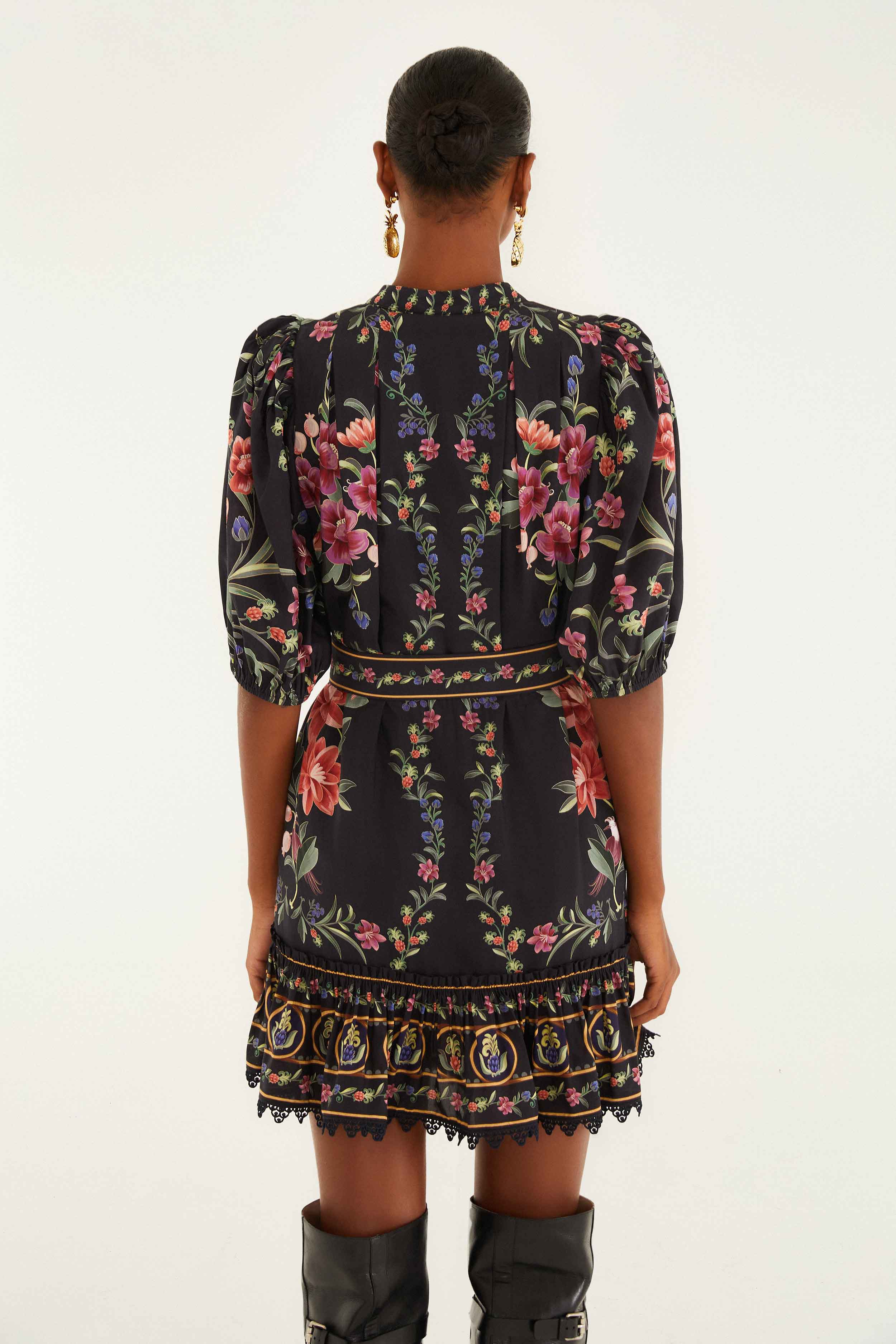 Black Belle Garden Lace Belted Mini Dress - Image 4