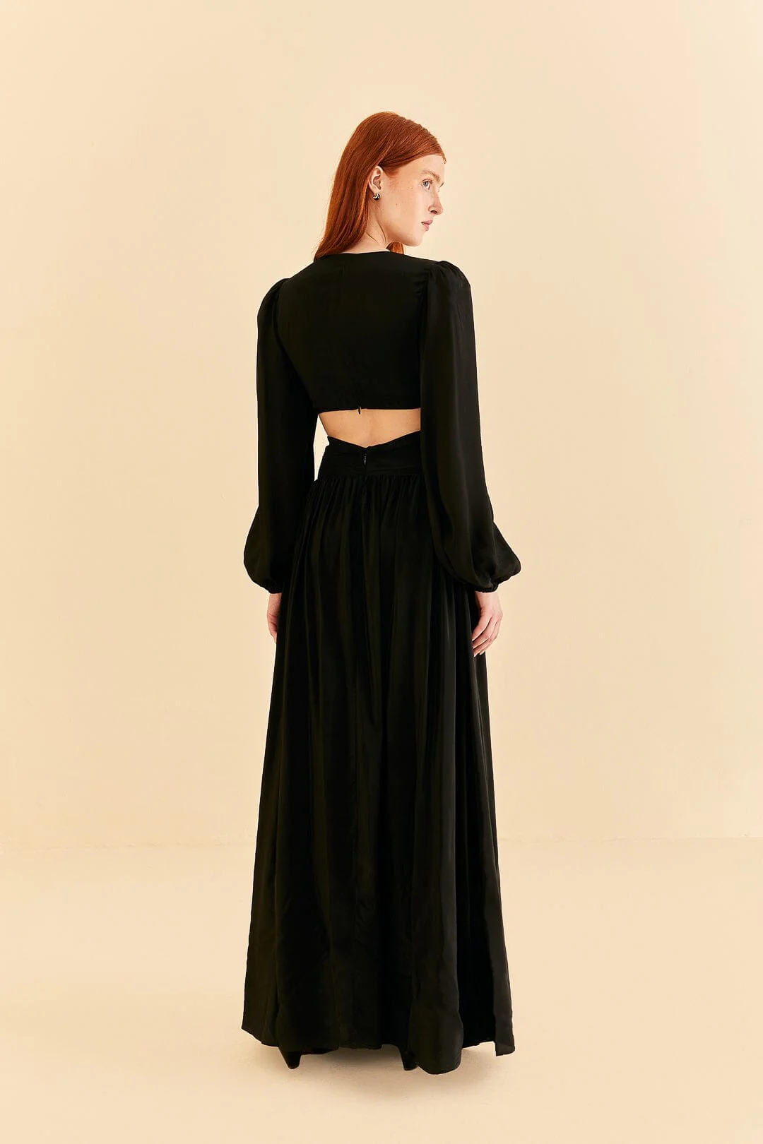 Black Cut Out Long Sleeve Maxi Dress - Image 4