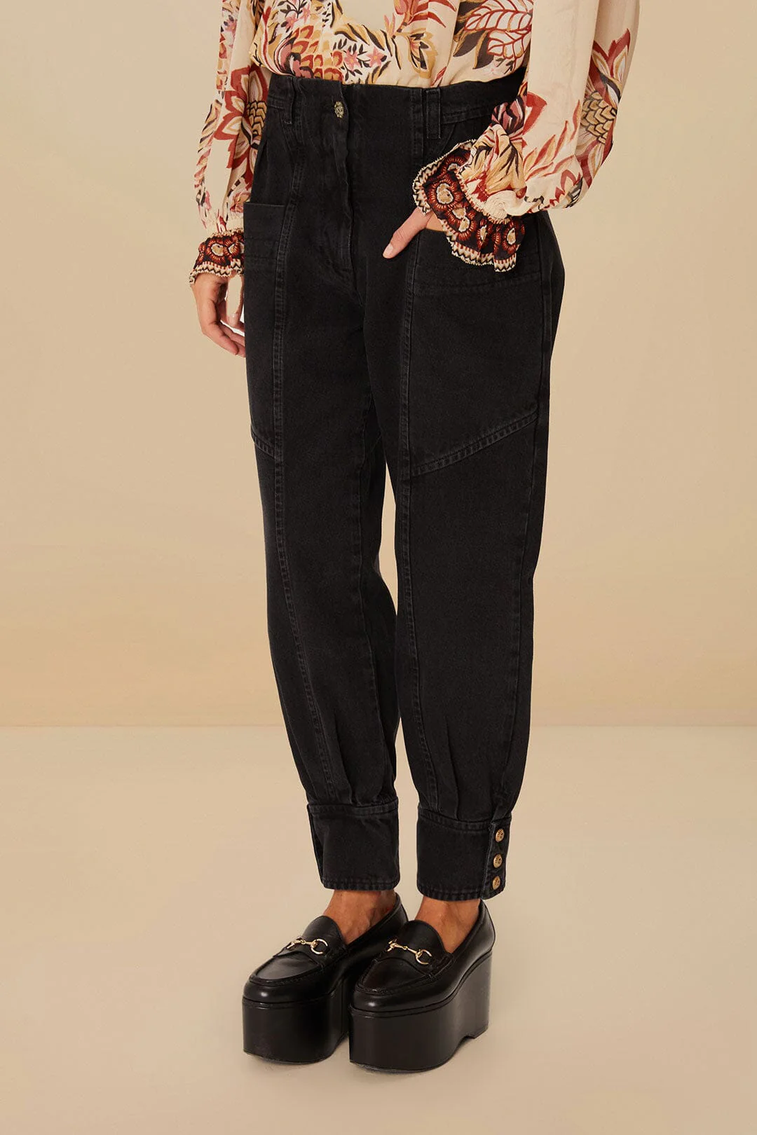 Black Denim Pants - Image 2