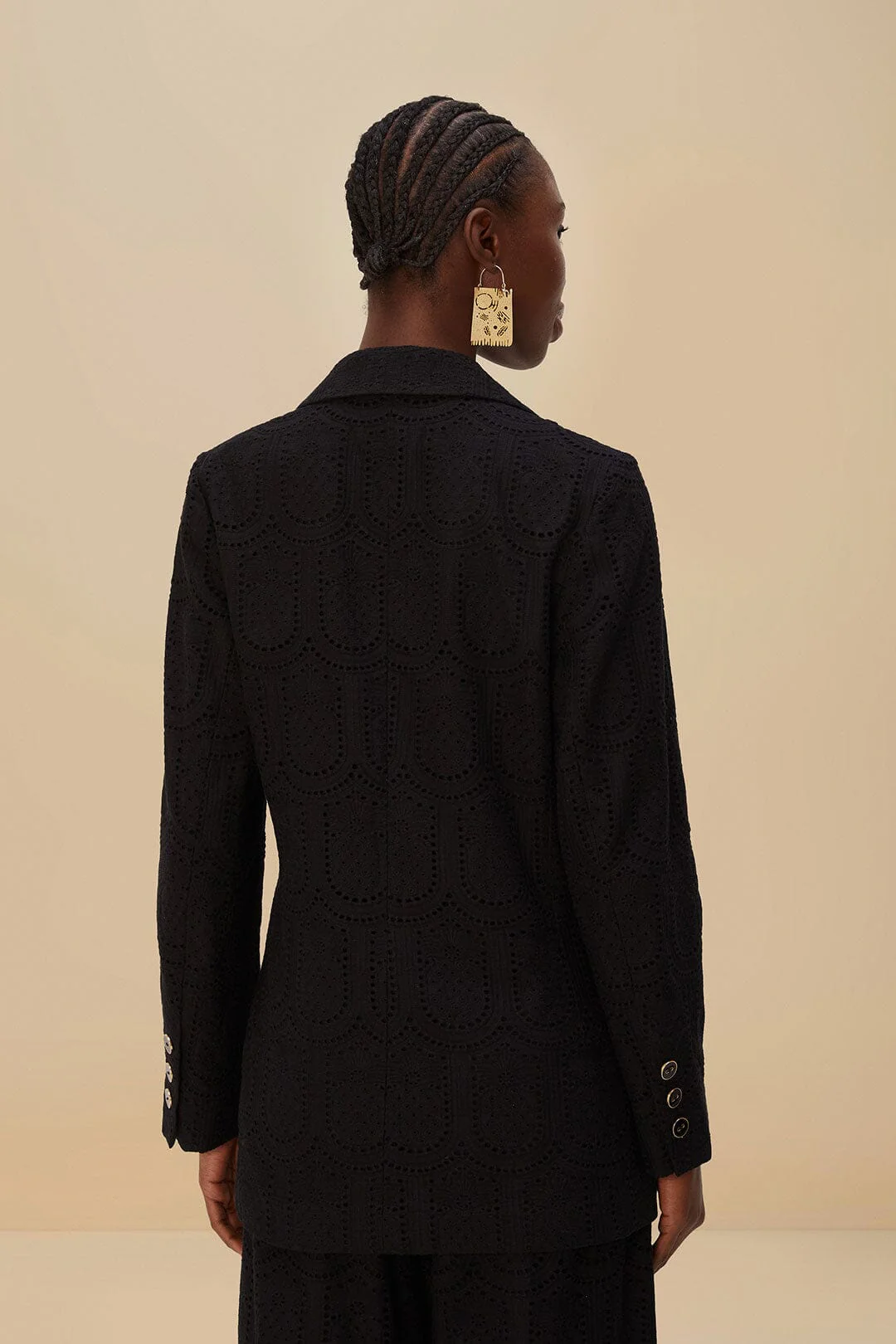 Black Eyelet Blazer - Image 3