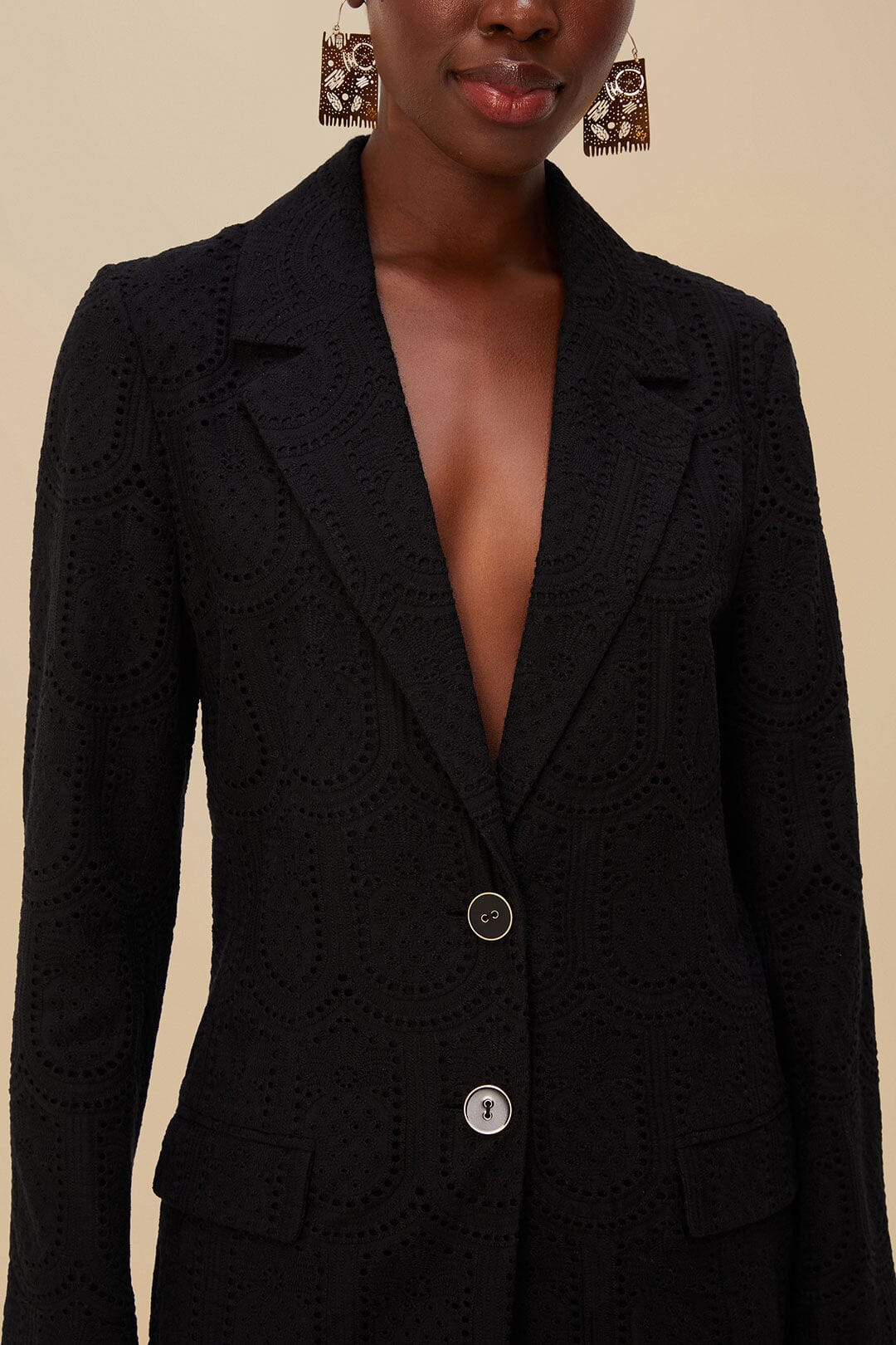 Black Eyelet Blazer - Image 4
