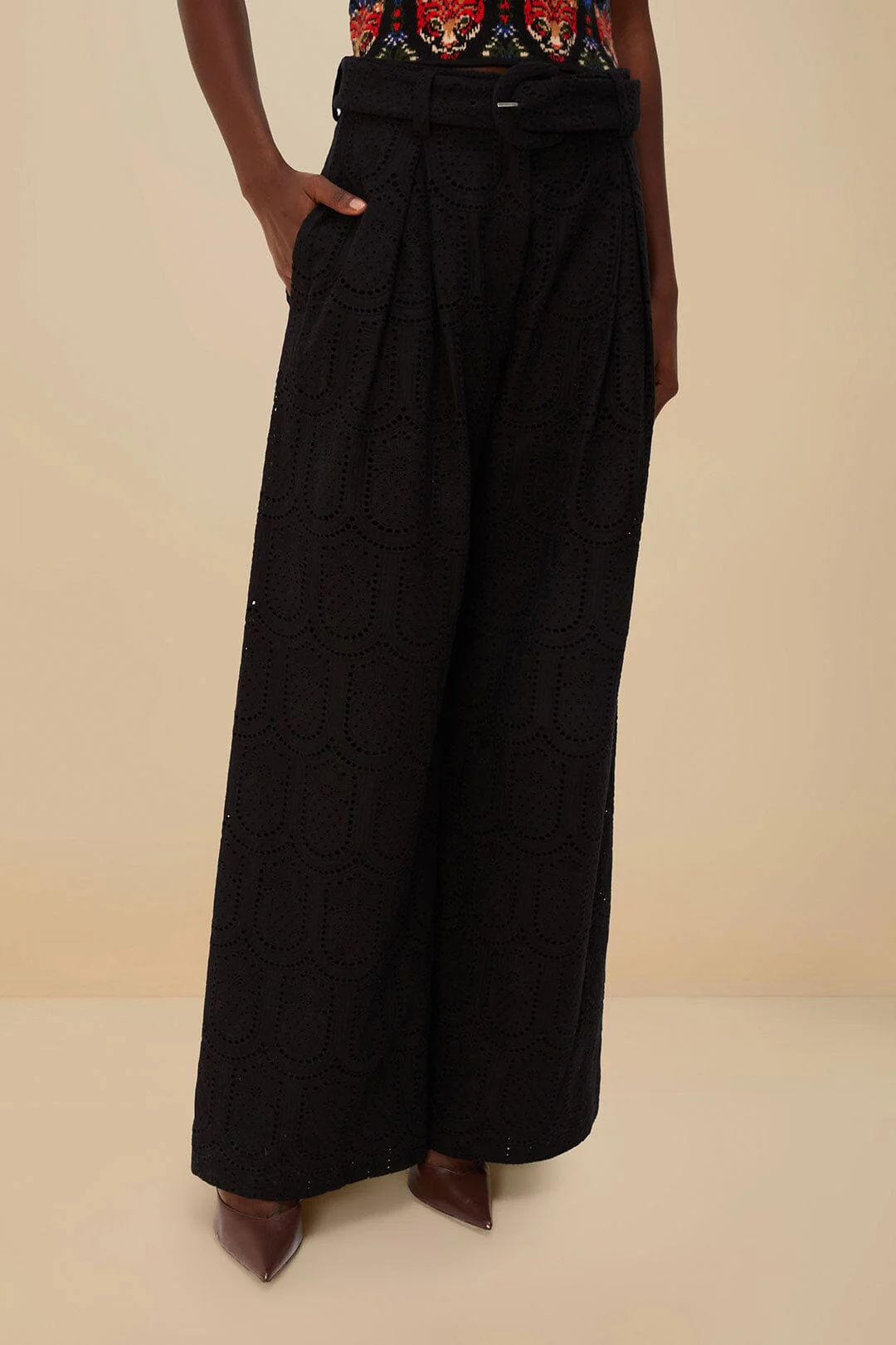 Black Eyelet Pants - Image 3