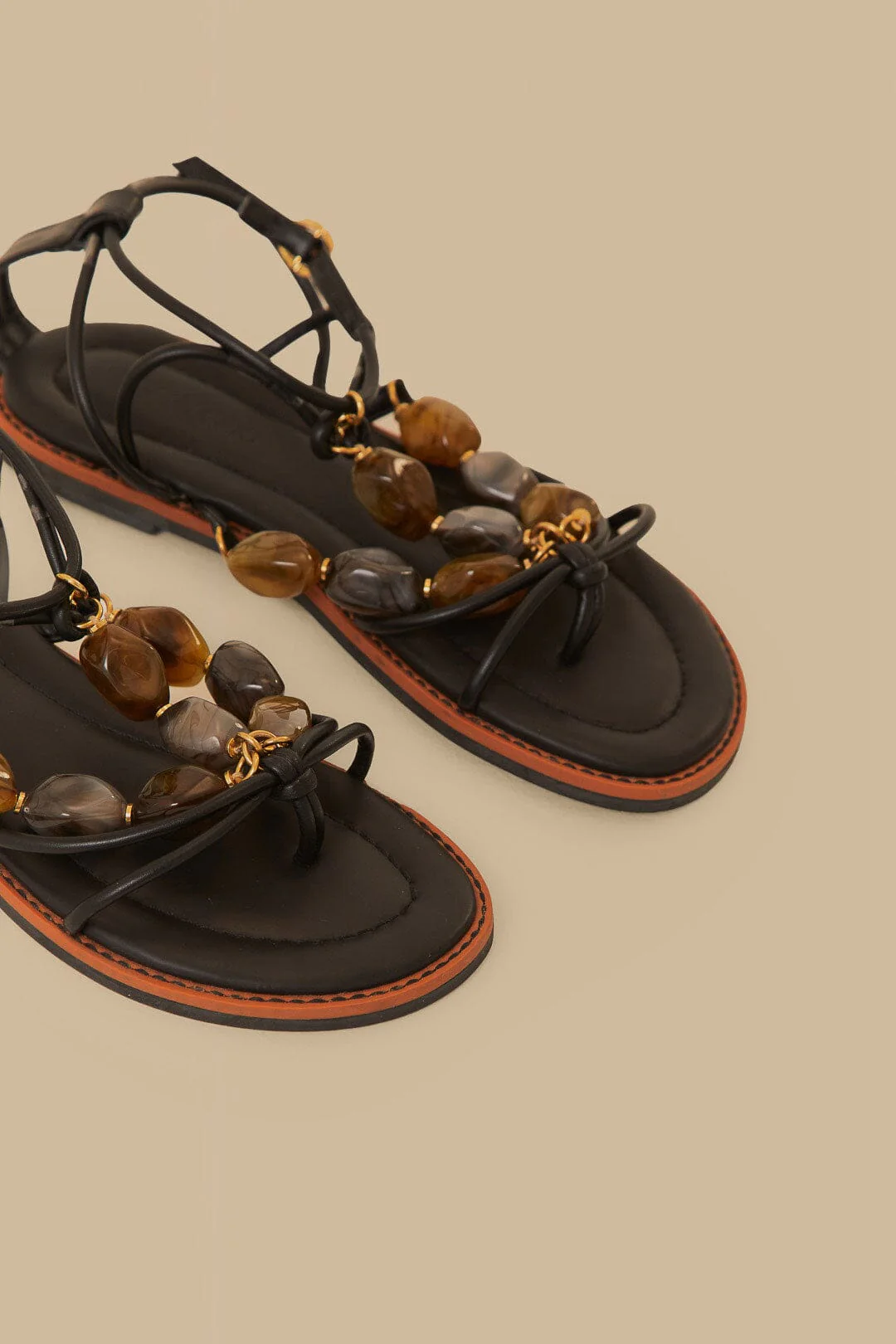Black Gem Straps Sandal - Image 3