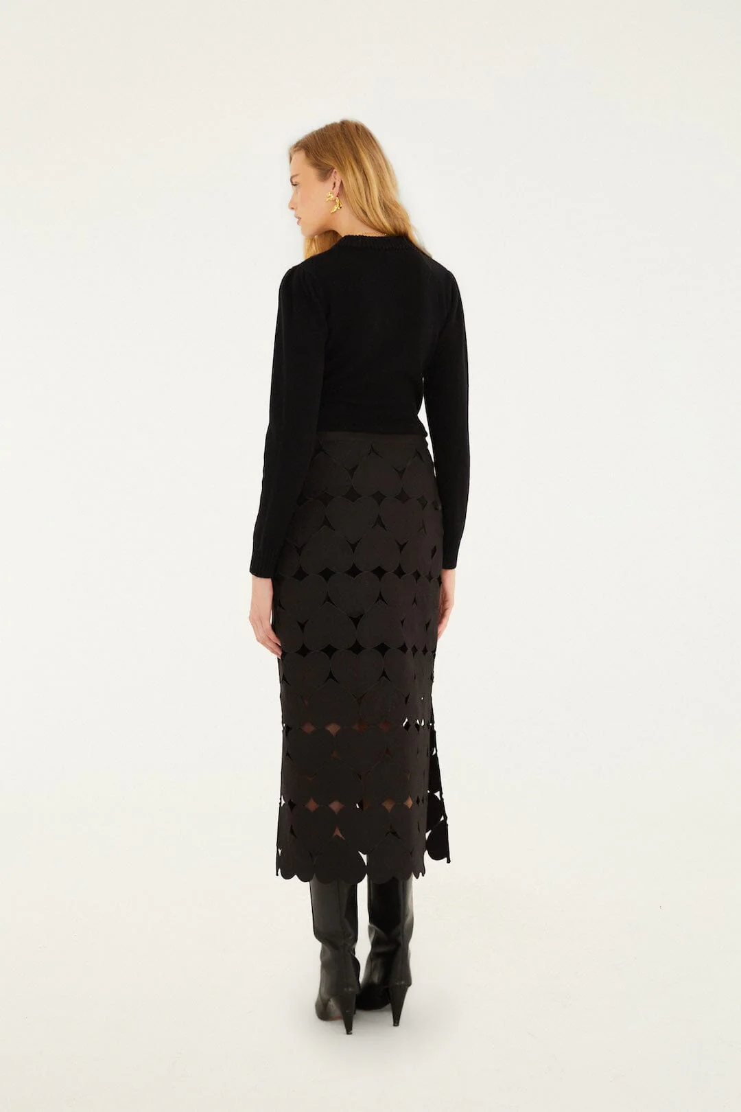 Black Hearts Euroflax Premium Linen Midi Skirt - Image 3