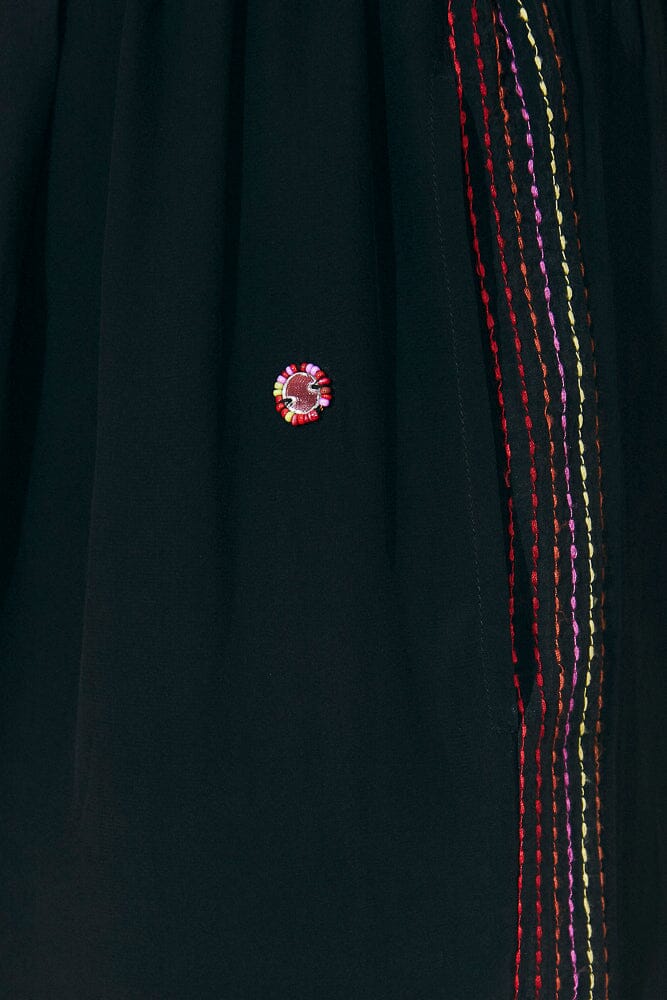 Black Rainbow Beaded Mirror Trim Pants - Image 5