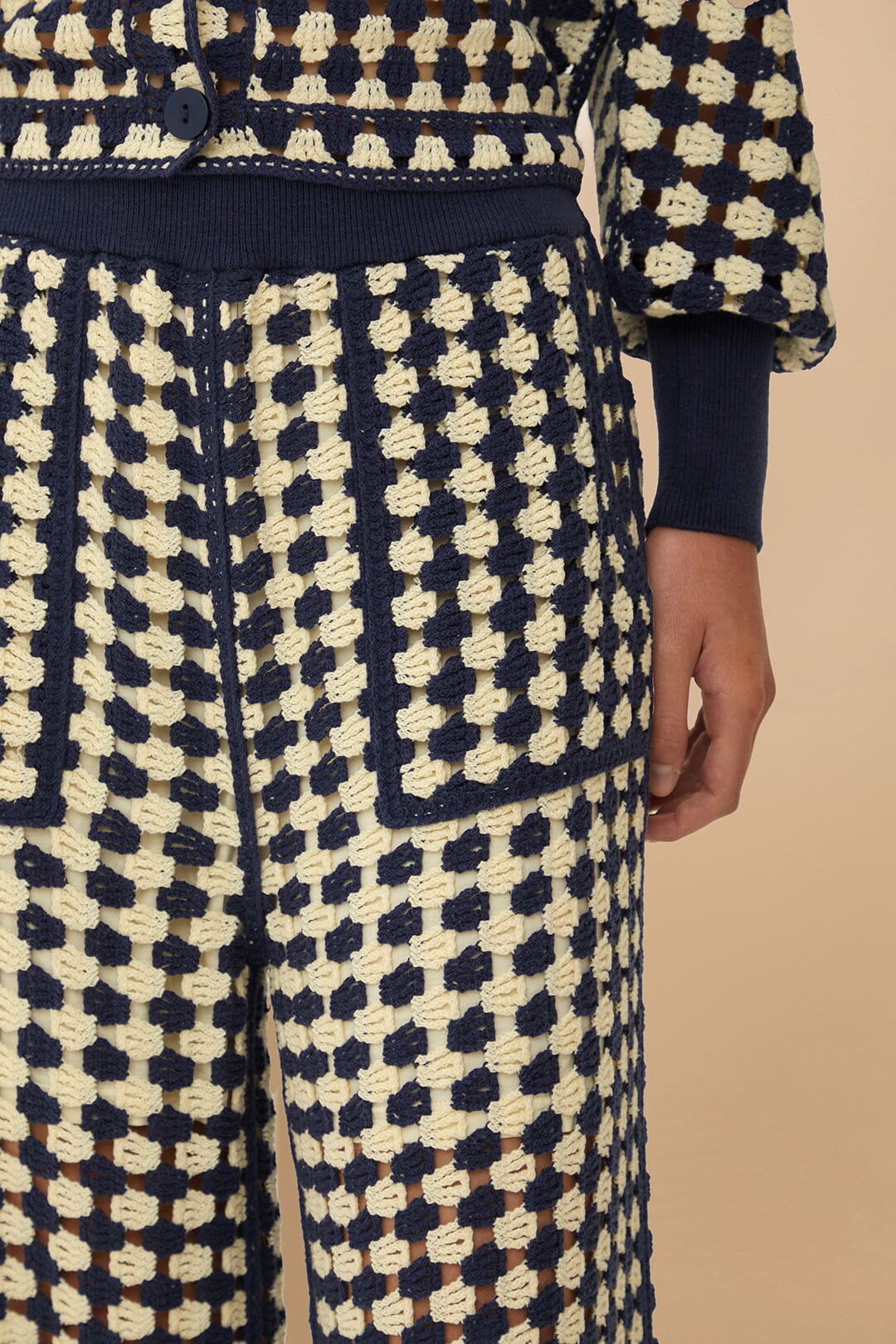 Blue & White Crochet Pants - Image 5