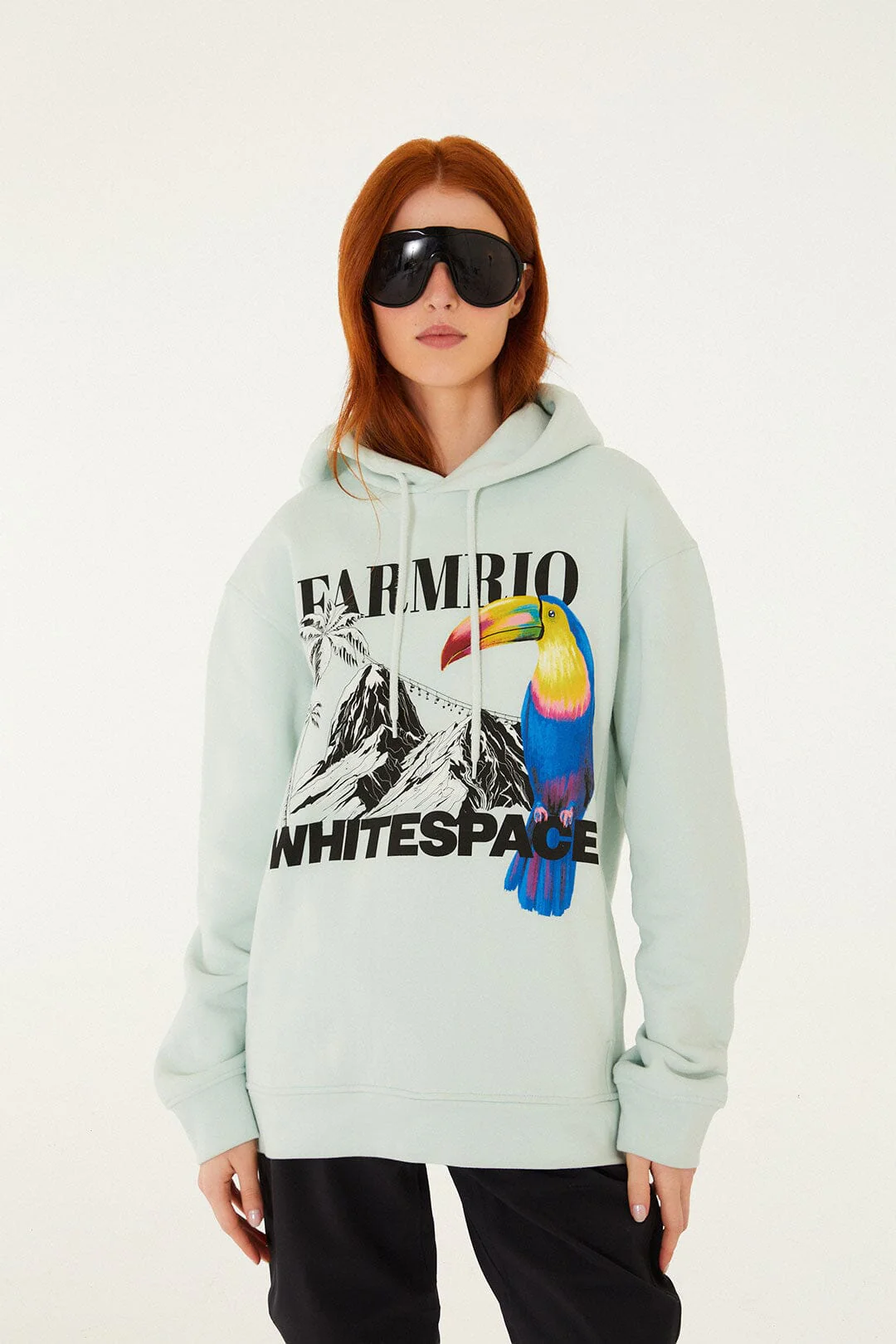 Blue Snow Macaw Hooded Sweatshirt