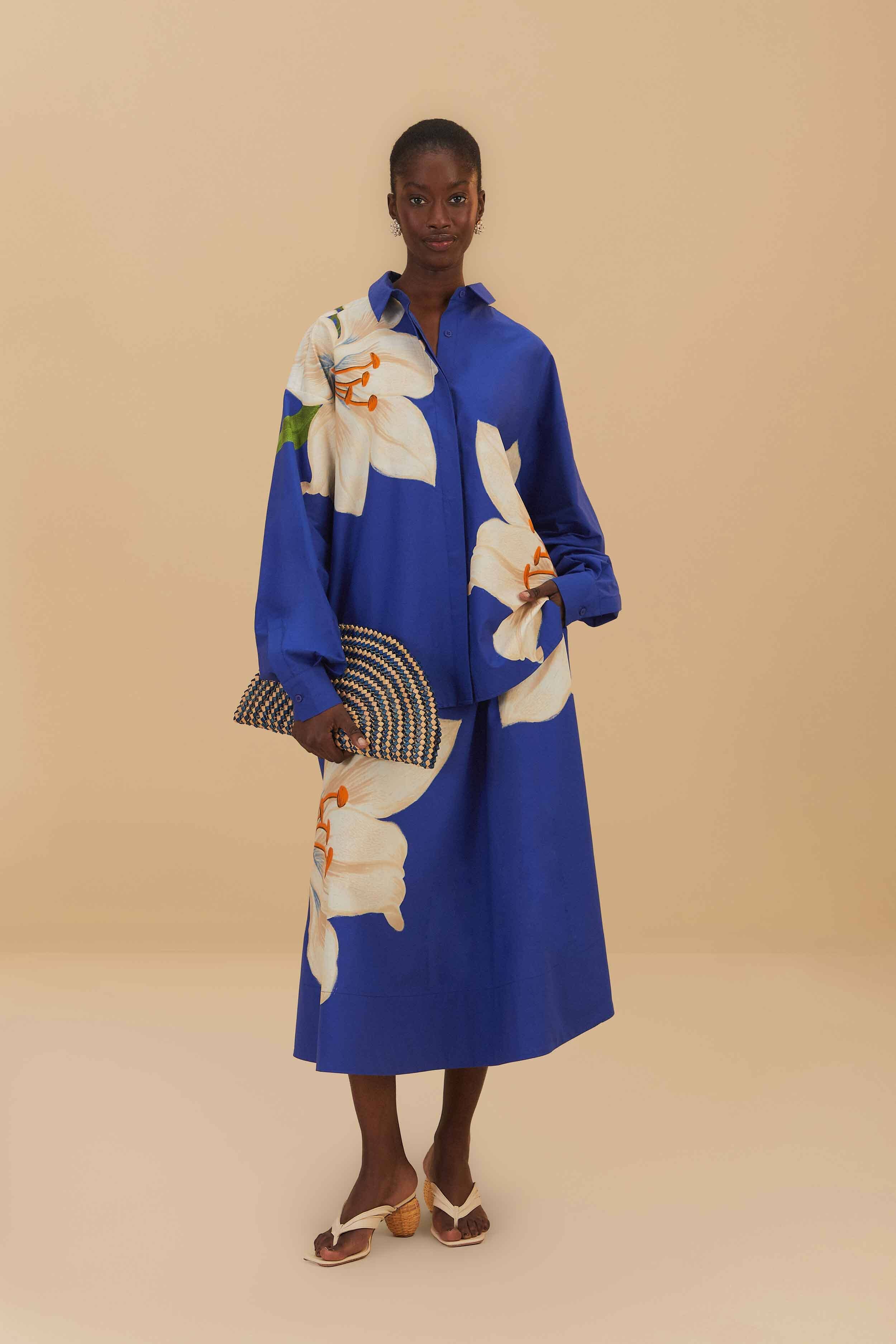 Blue Flower Skirt - Image 2