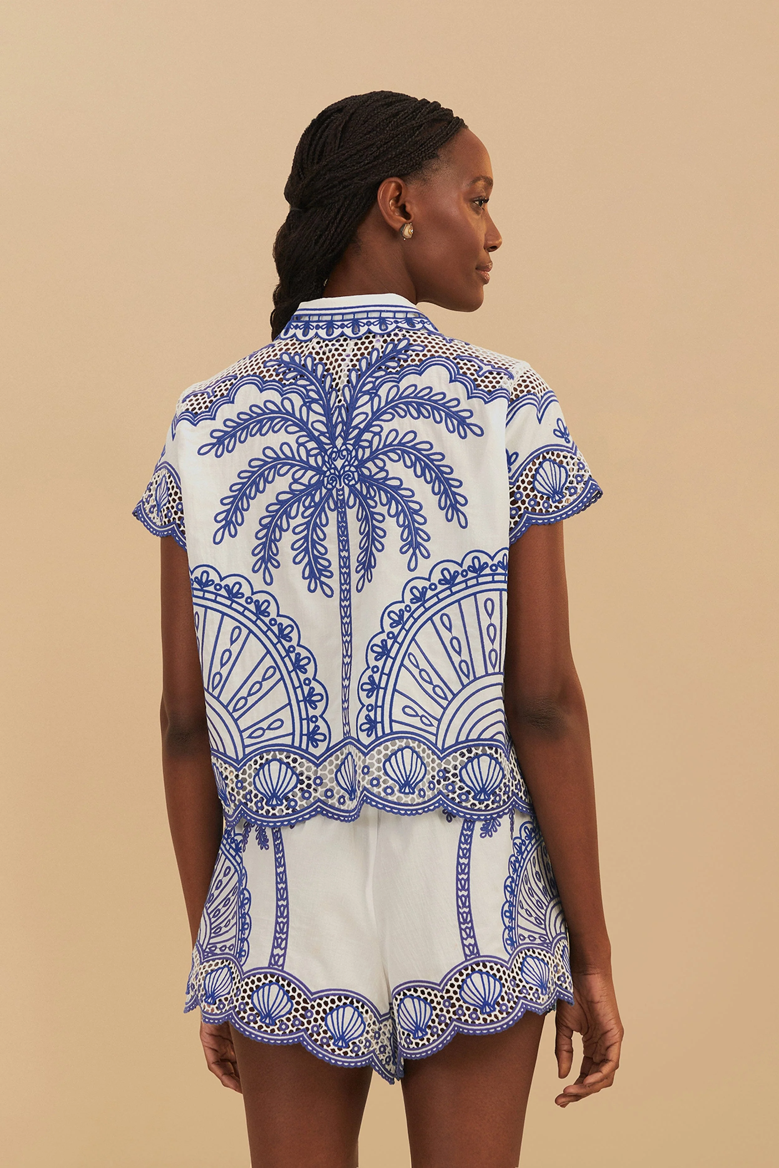 BLUE PALM TREES RICHELIEU SHIRT - Image 4