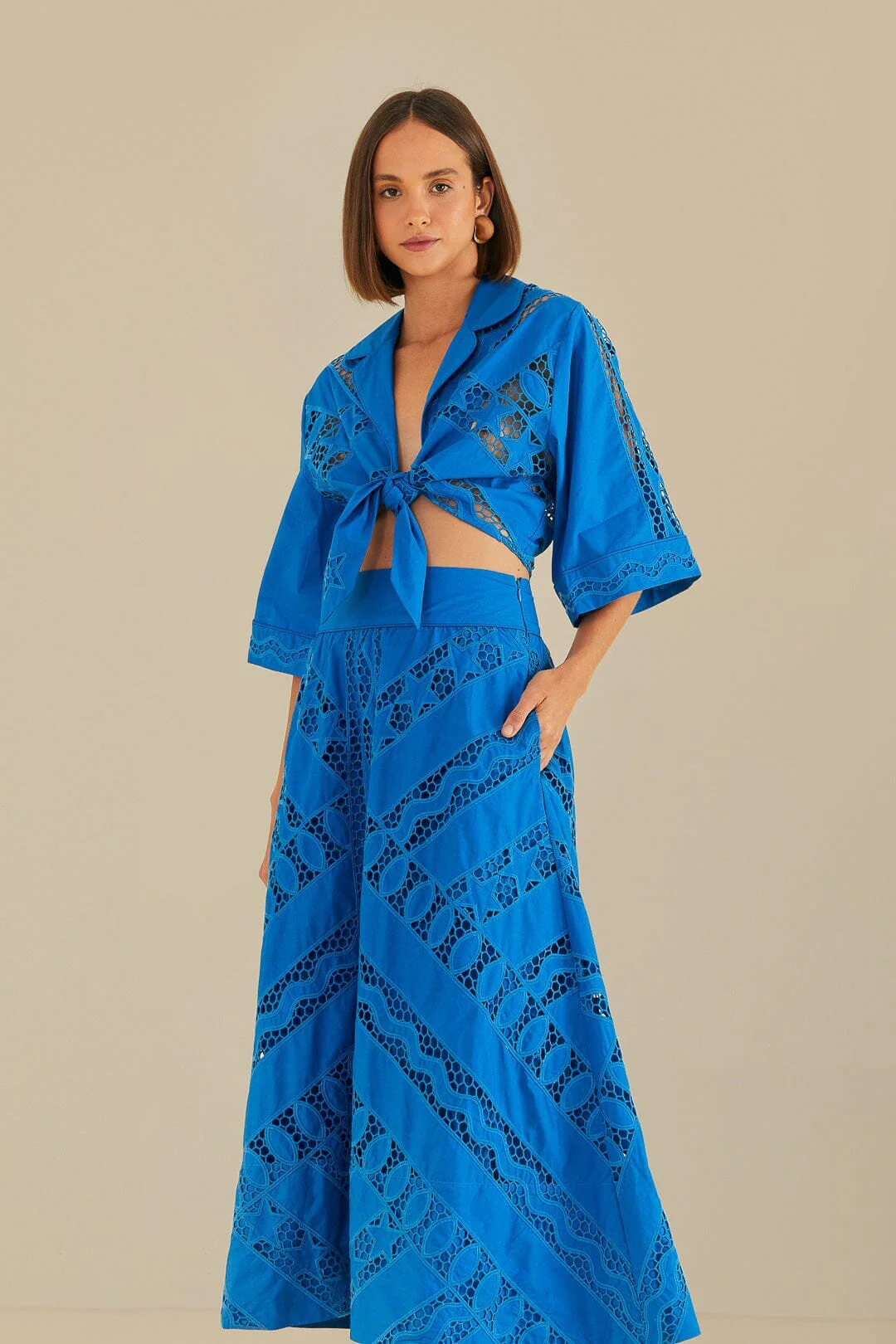 Blue Striped Richelieu Midi Skirt - Image 3