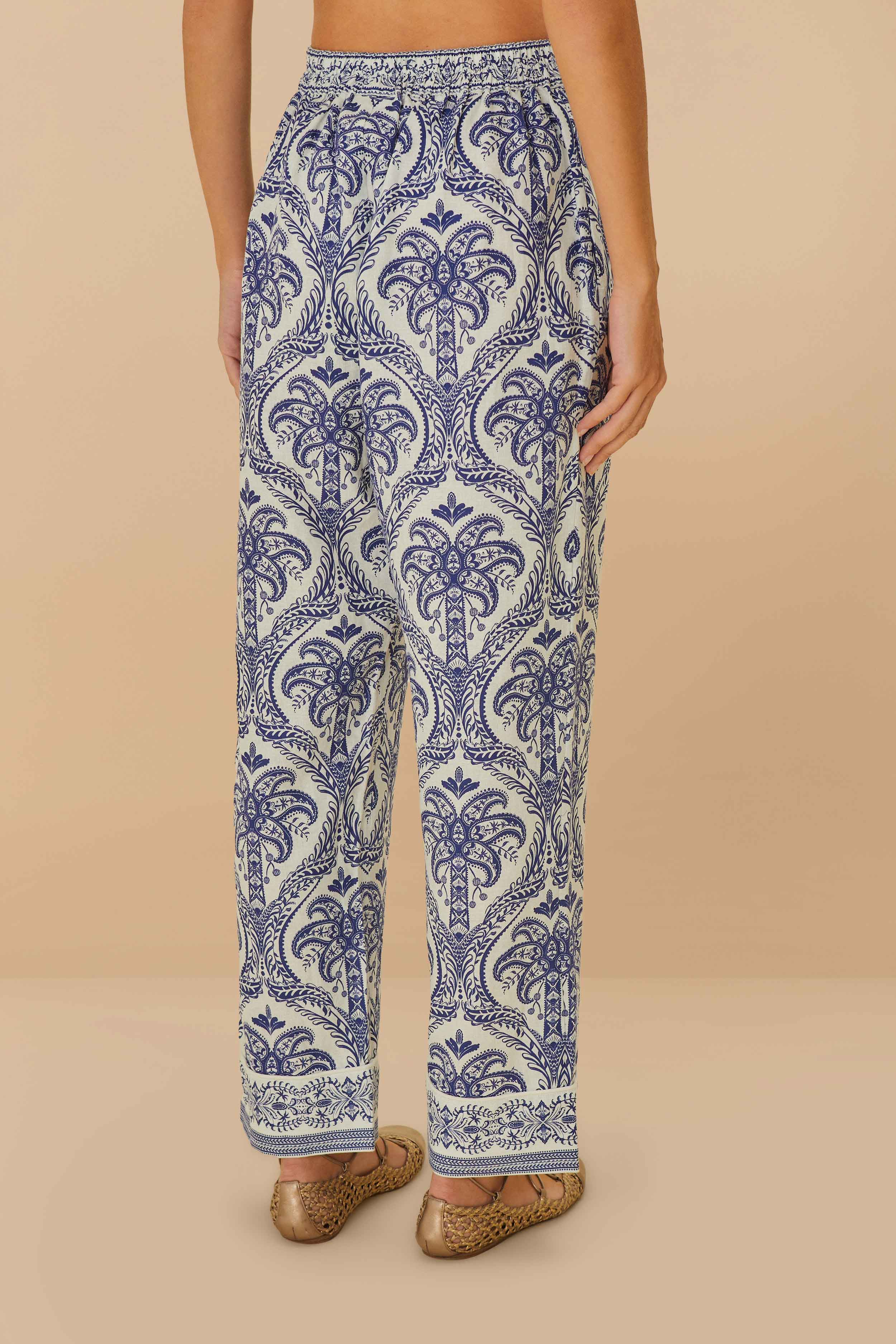 Off-White Tropical Cameo LENZING™ ECOVERO™ Euroflax™ Pajama Pants - Image 4