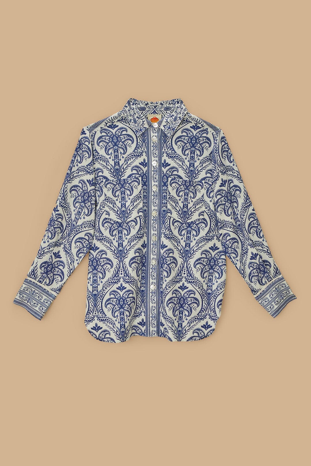 Off-White Tropical Cameo LENZING™ ECOVERO™ Euroflax™ Pajama Shirt - Image 5