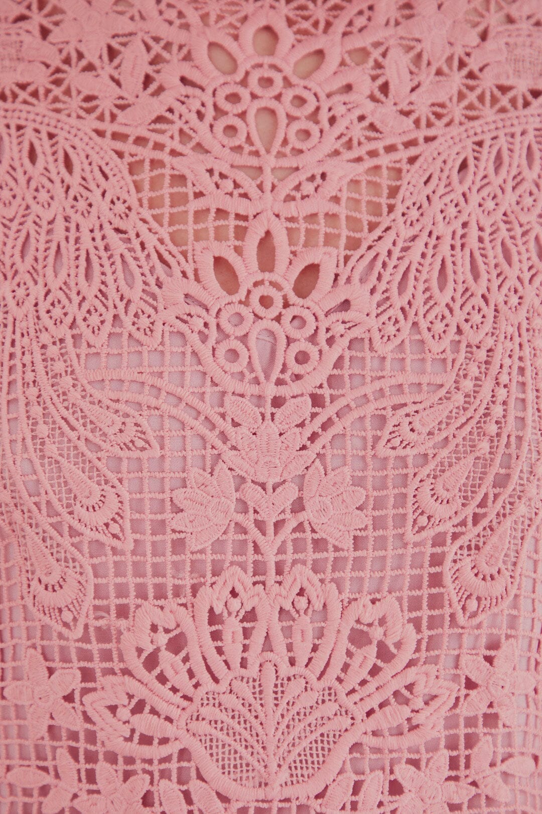 Blush Pink Guipure Long Sleeve Blouse - Image 6