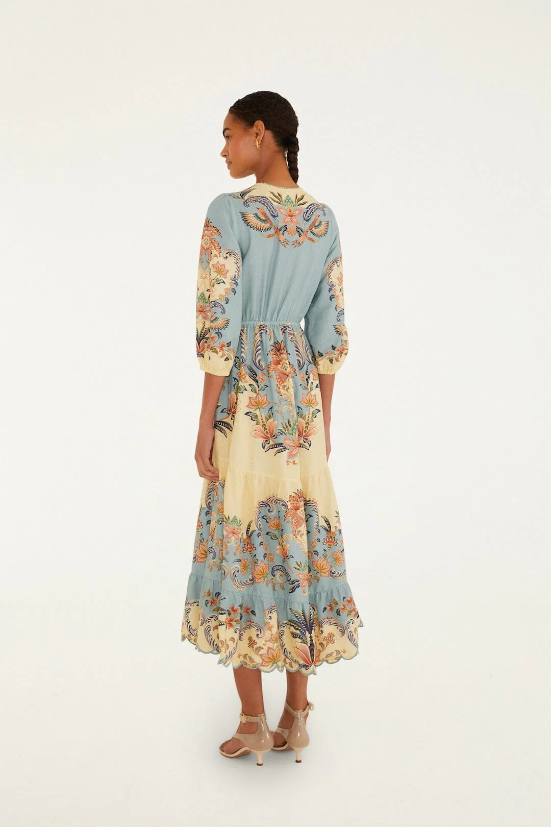 Butter Yellow Boho Beauty Lenzing Ecovero Euroflax Maxi Dress - Image 3