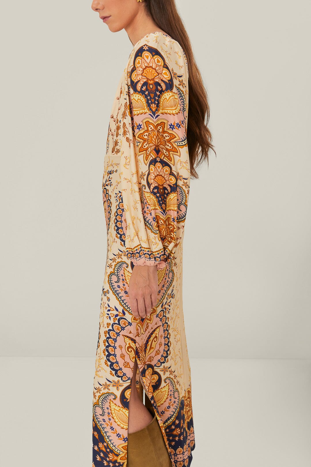 Beige Boho Midi Dress - Image 3