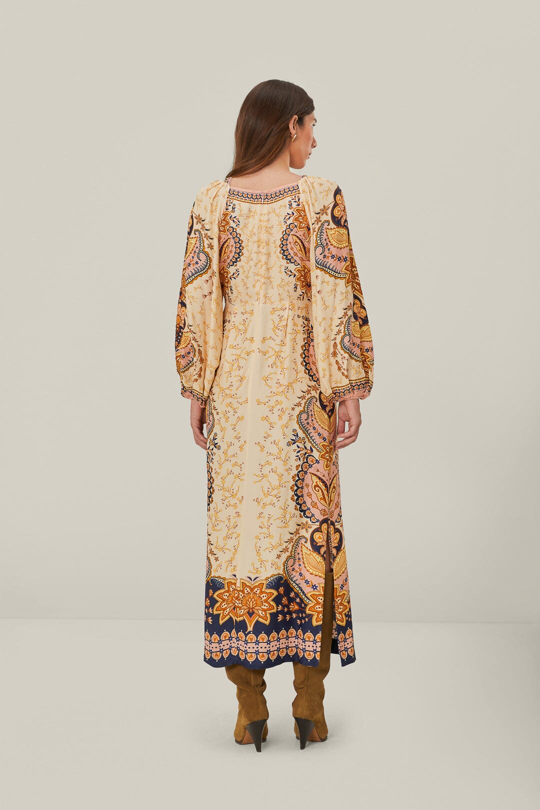 Beige Boho Midi Dress - Image 4