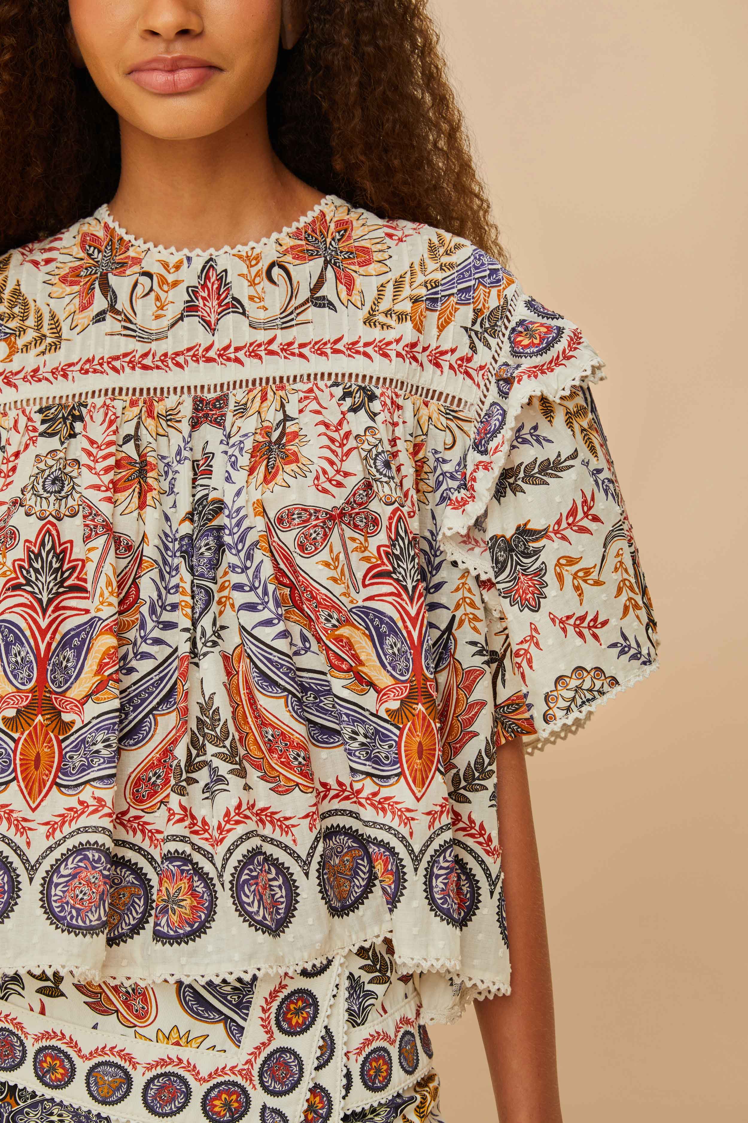 Off-White Boho Glam Lace Blouse - Image 2